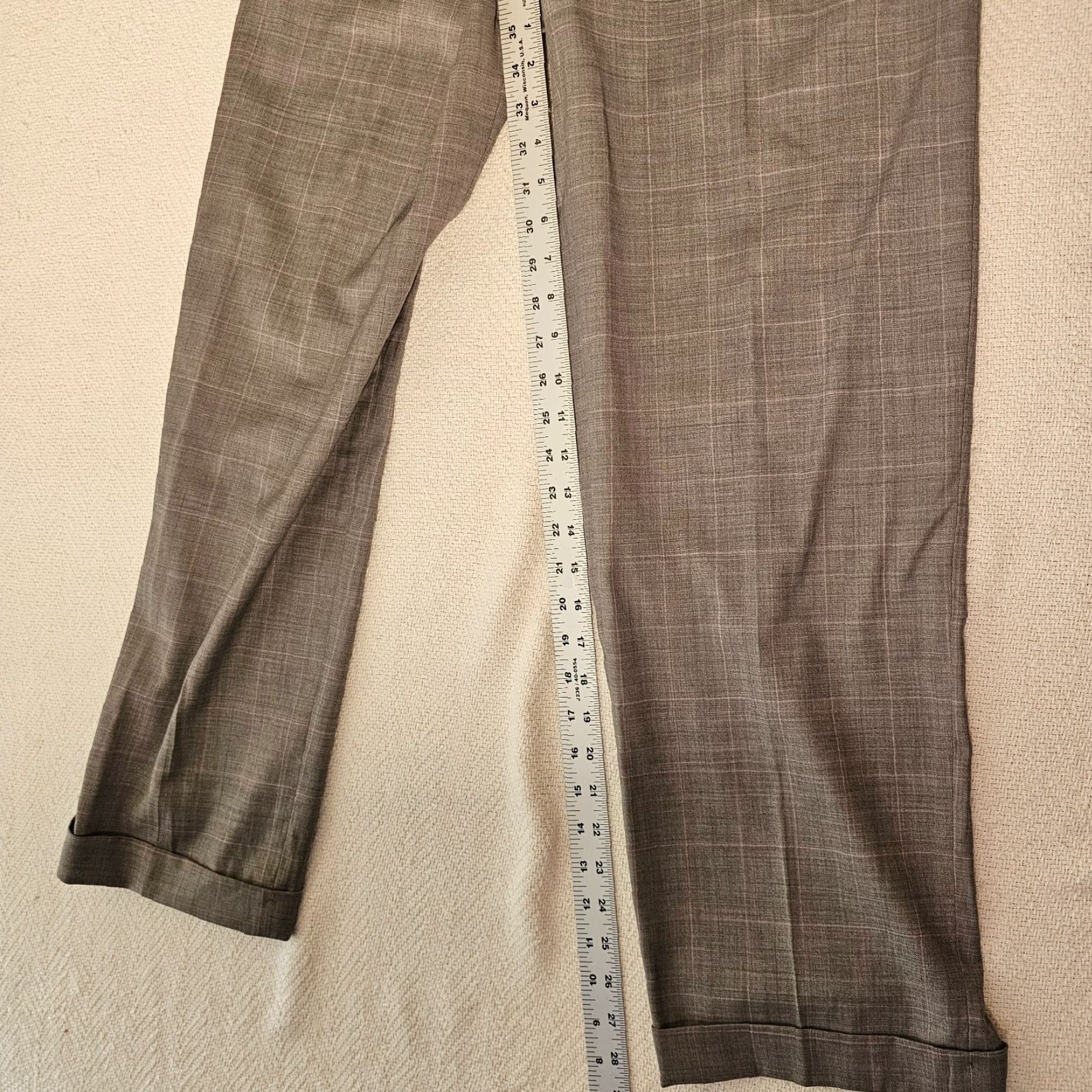 Vintage ANTAS Dress Pants Gray Men 32 Waist 28 Inseam Wool Spandex Regular Straight Belt Loops Front Flat Dress Pant Vintage No Size US 32 / EU 48 - 7 Thumbnail
