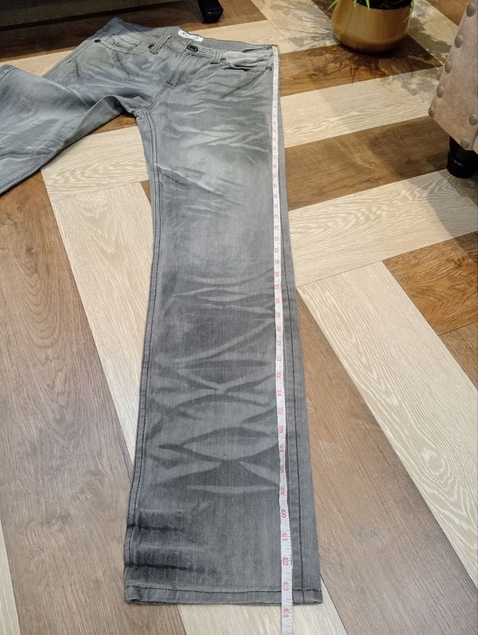 LOWBOX JAPANESE LOWBOX DISTRESSED CHARCOAL GRAY DENIM PANTS Size US 32 / EU 48 - 14 Thumbnail