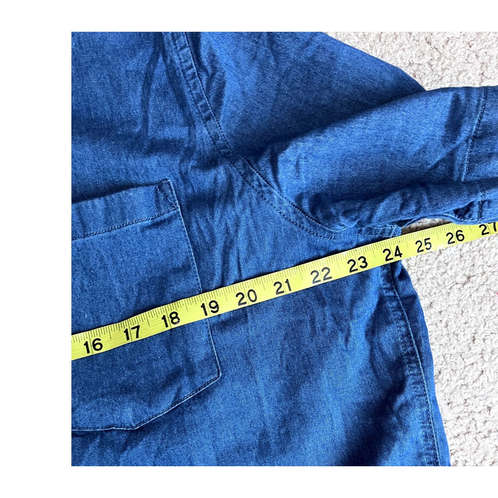 Asos Men's Asos Denim Chambray Button Front Shirt 3XL Size US XXL / EU 58 / 5 - 4 Thumbnail