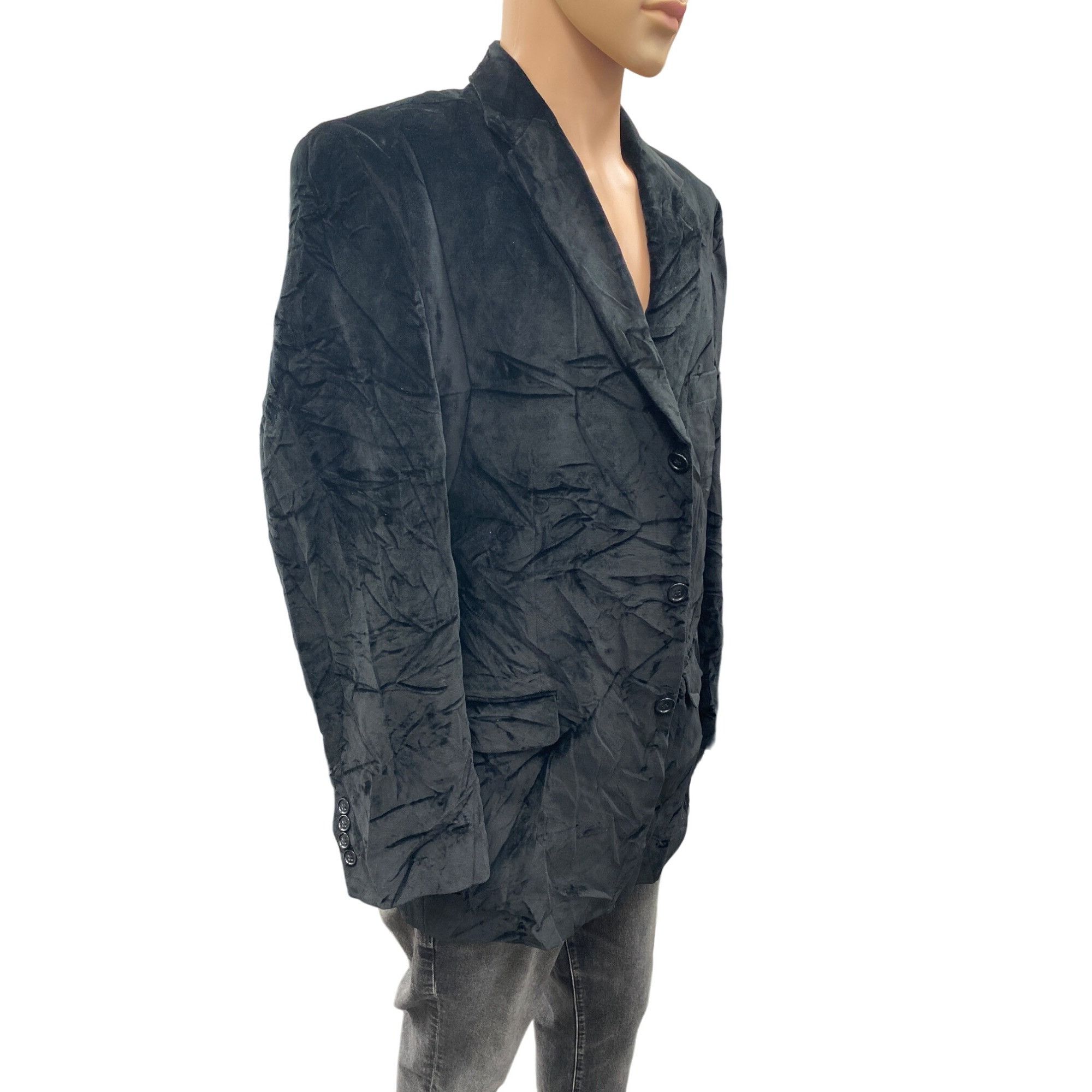 Calvin Klein Calvin Klein SKU 500 Mens Black Velvet Blazer Jacket Size 44 Size 44R - 4 Thumbnail