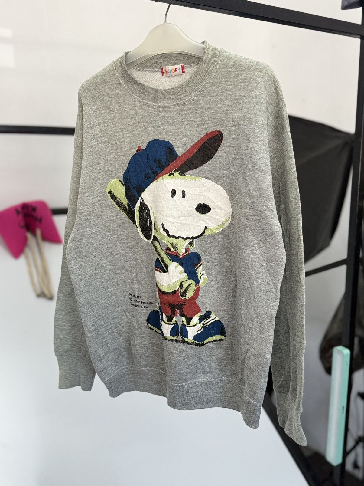 Peanuts 🔥 Vintage Snoopy Peanuts Baseball Sweatshirt in Grey Size US S / EU 44-46 / 1 - 2 Thumbnail