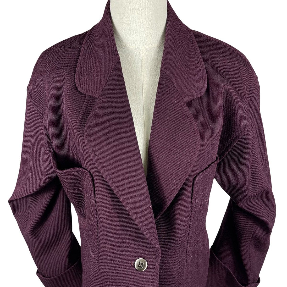 Karl Lagerfeld Vintage Karl Lagerfeld Plum Wool Jacket Size M / US 6-8 / IT 42-44 - 2 Thumbnail