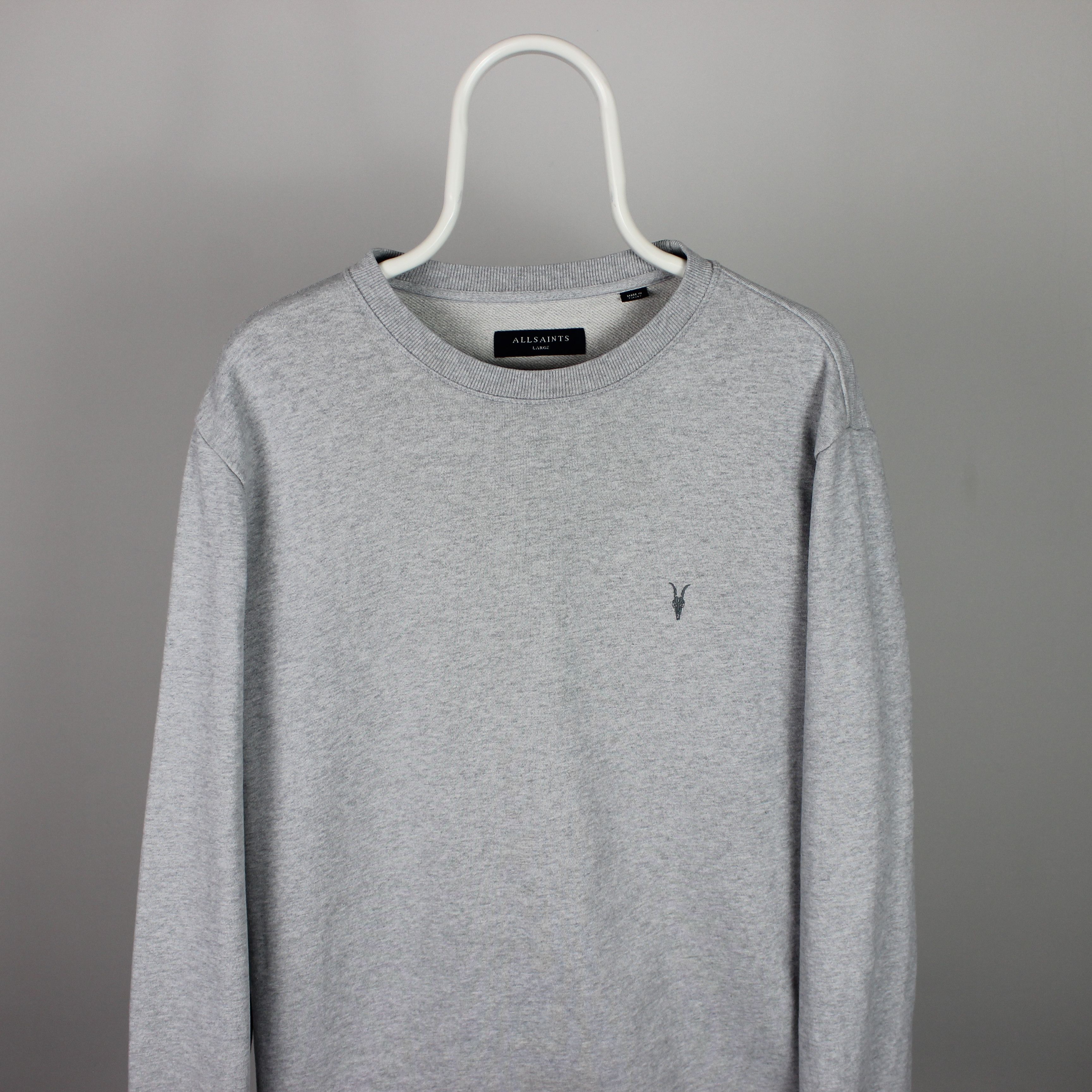Allsaints Allsaints raven crew sweatshirt men L gray cotton Size US L / EU 52-54 / 3 - 3 Thumbnail