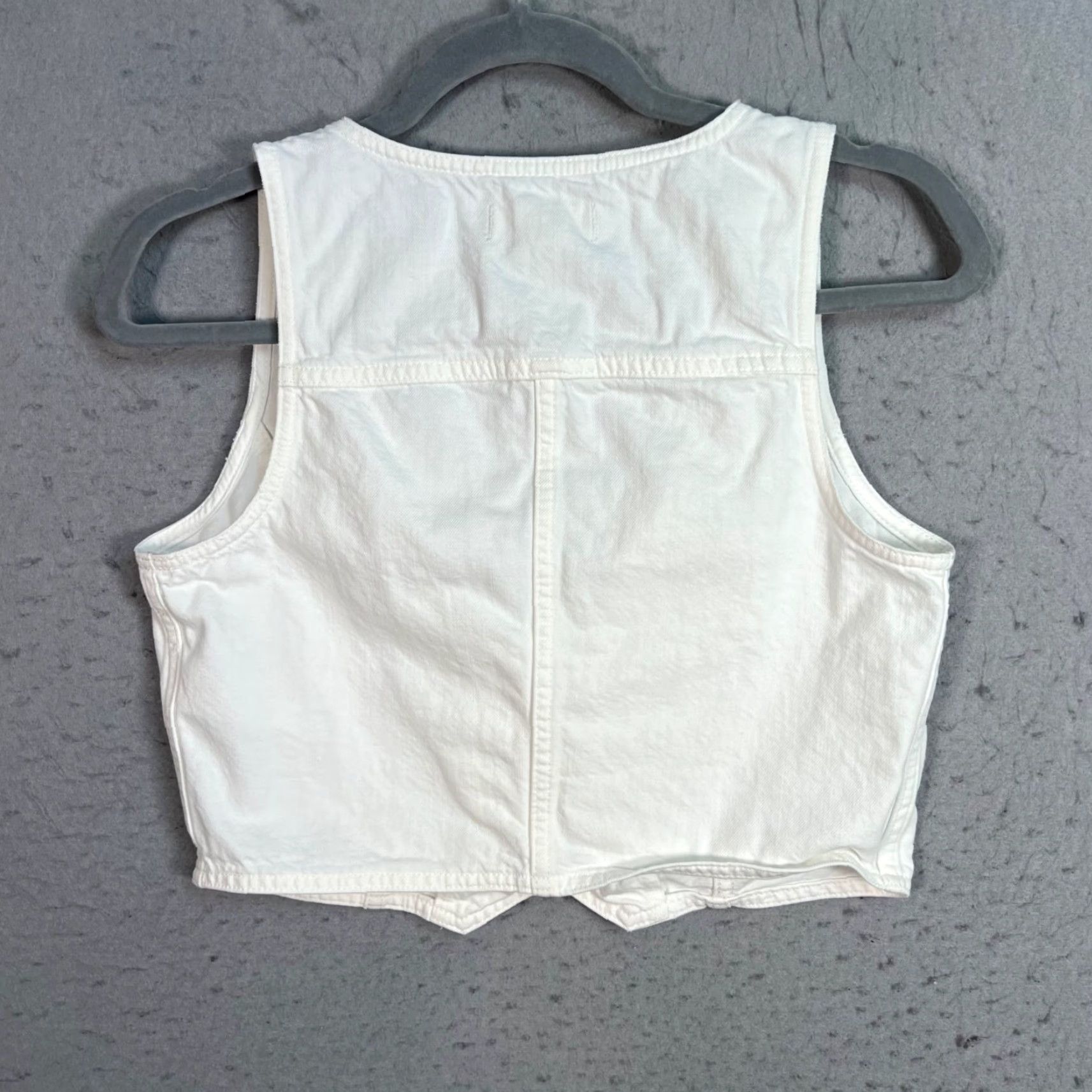 Madewell Madewell Vest Shirt Womens White Cotton Button-Front Vest Top 2 Adult Womens Regular Size White Solid Denim Jacket Style Basic Jacket Vintage No Size XS / US 0-2 / IT 36-38 - 2 Thumbnail