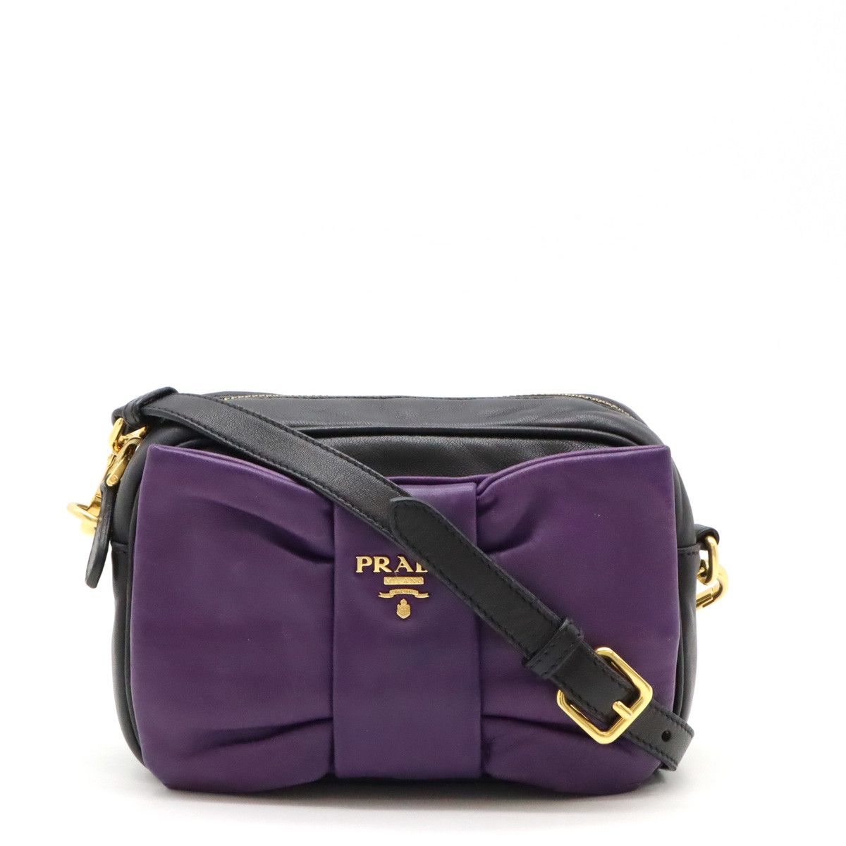 Prada Prada Prada Nappa Leather Ribbon Motif Shoulder Bag BP0166 Leather Crossbody Bag BP0166 in Very Good Condition Size ONE SIZE - 1 Thumbnail