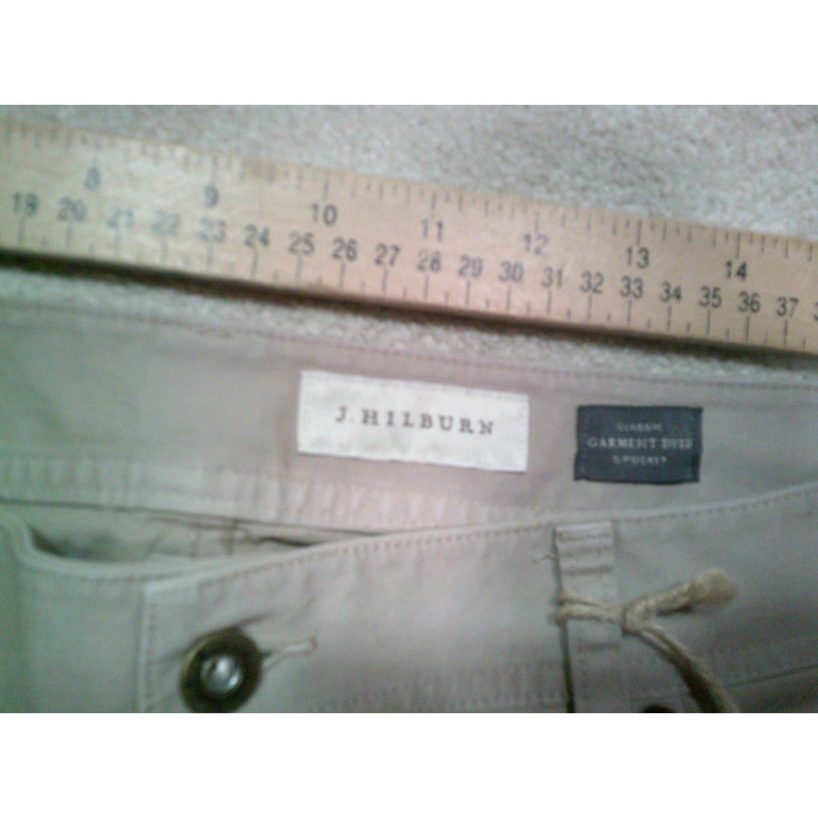 Vintage New J Hilburn Pants Mens 36x34 Beige Oatmeal Brushed Twill 5 Pocket Stretch Size US 36 / EU 52 - 5 Thumbnail