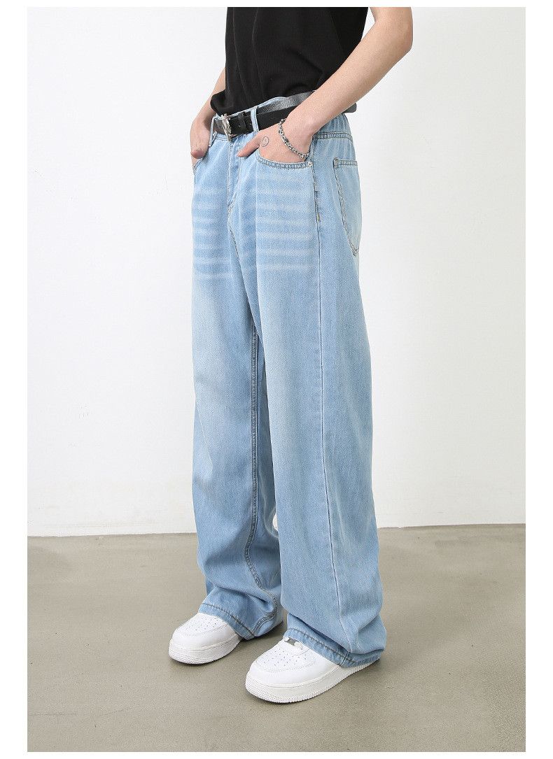 Japanese Brand × Jean Men's light blue washed retro straight loose jeans Size US 32 / EU 48 - 4 Thumbnail