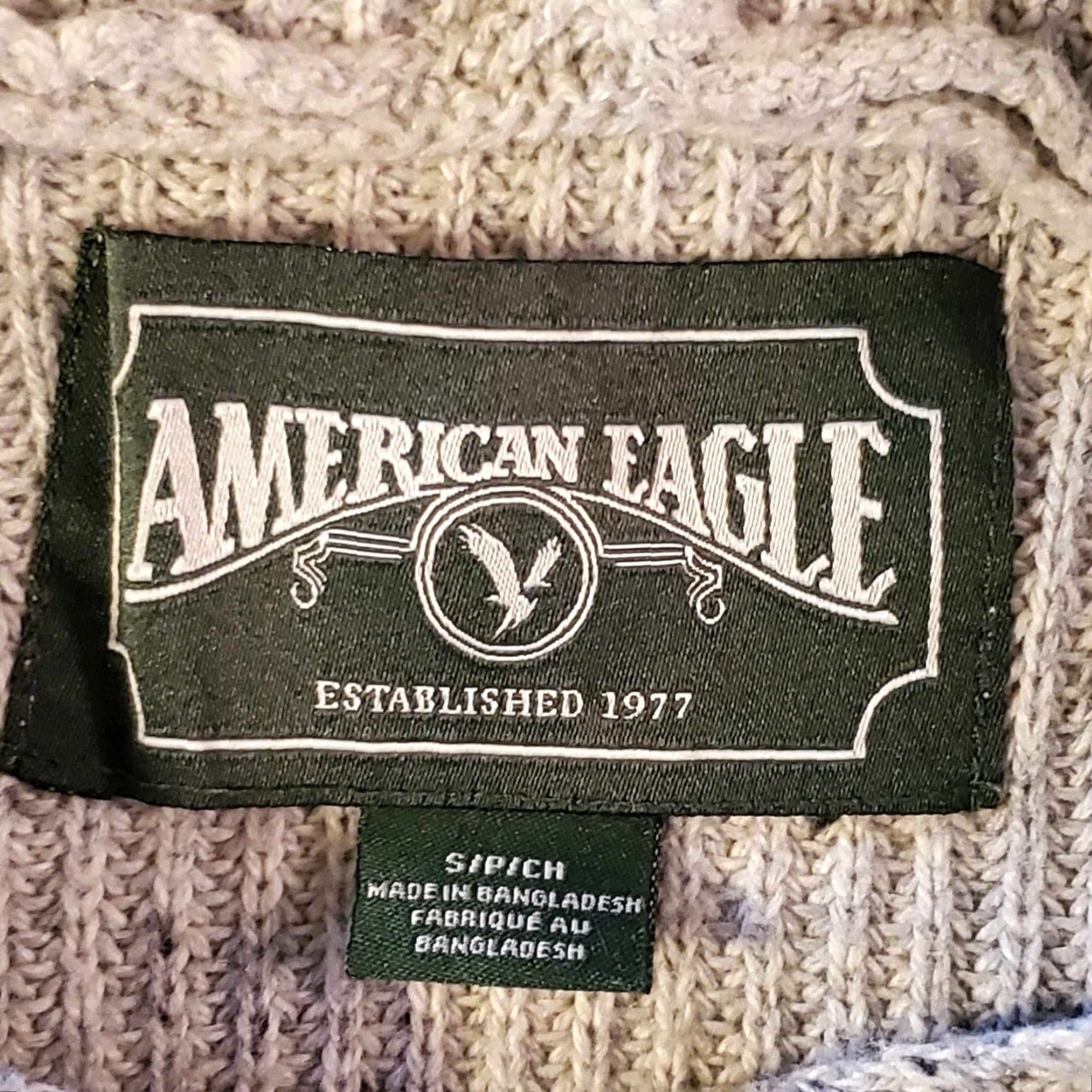 American Eagle Outfitters VINTAGE American Eagle Hoodie Ribbed Knit Grey S Womens Small Pullover Knit Summer 90s? Size S / US 4 / IT 40 - 2 Thumbnail