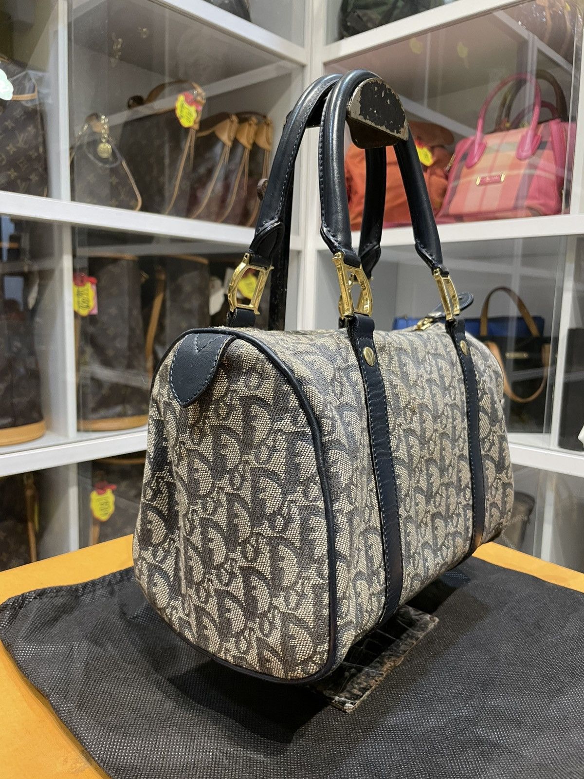 Dior AUTHENTIC CRISTIAN DIOR CANVAS BOSTON 25 HANDBAG VINTAGE Size ONE SIZE - 2 Thumbnail