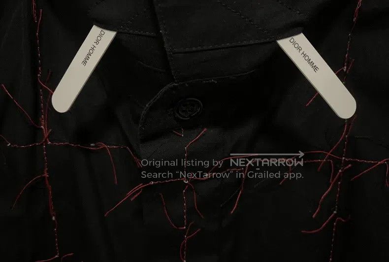Dior Dior size 39 Black Red Fringe Shirt Size US L / EU 52-54 / 3 - 5 Thumbnail