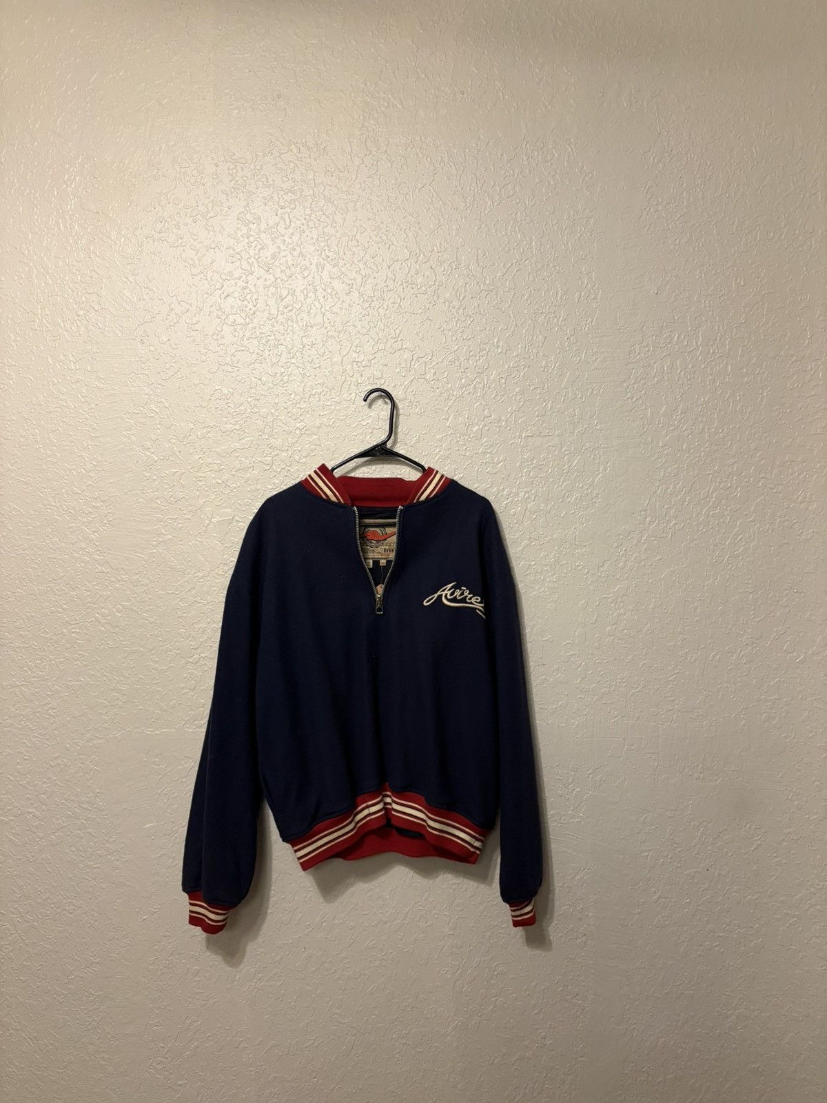Avirex Vintage Avirex Varsity Half-Zip Jacket – Navy/Red (XL) Size US XL / EU 56 / 4 - 1 Thumbnail