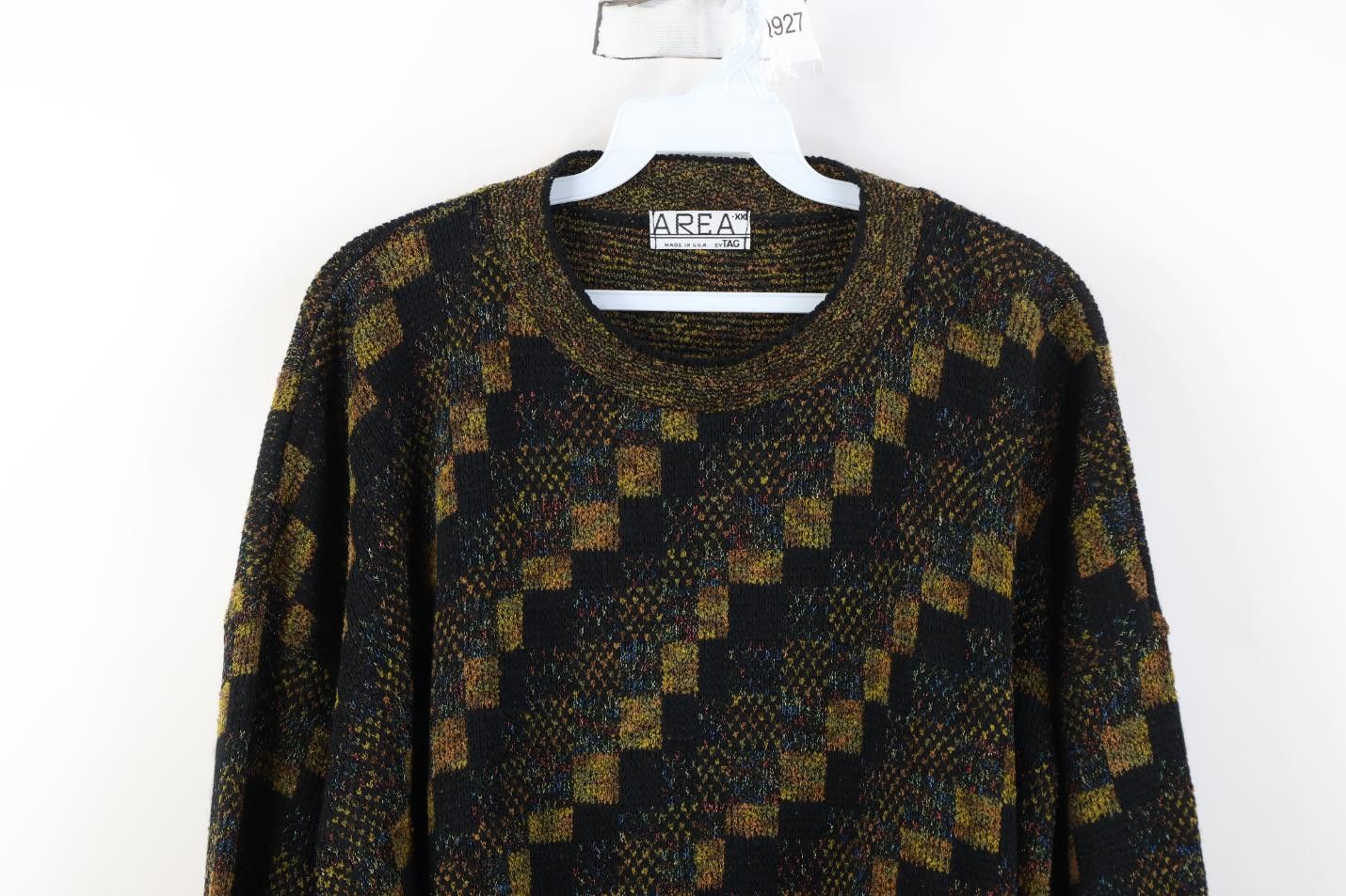 Vintage Deadstock Vintage 90s Coogi Style Checkered Knit Sweater USA Size US XXL / EU 58 / 5 - 2 Thumbnail