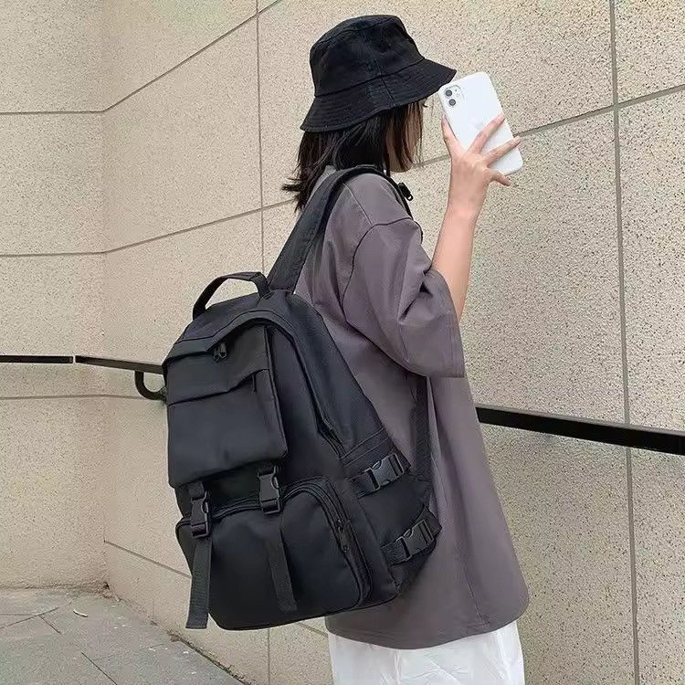 Other Casual Streetwear Capacity Canvas Large School Backpack Size ONE SIZE - 4 Thumbnail