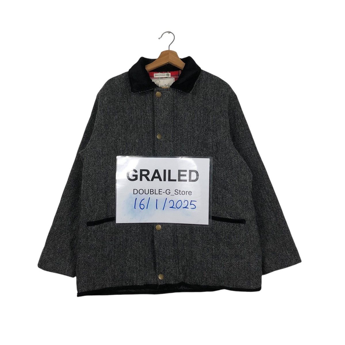 Harris Tweed 📌Vintage Chore Wool Jacket Quilted Peregrine Harris Tweed Size US L / EU 52-54 / 3 - 1 Thumbnail