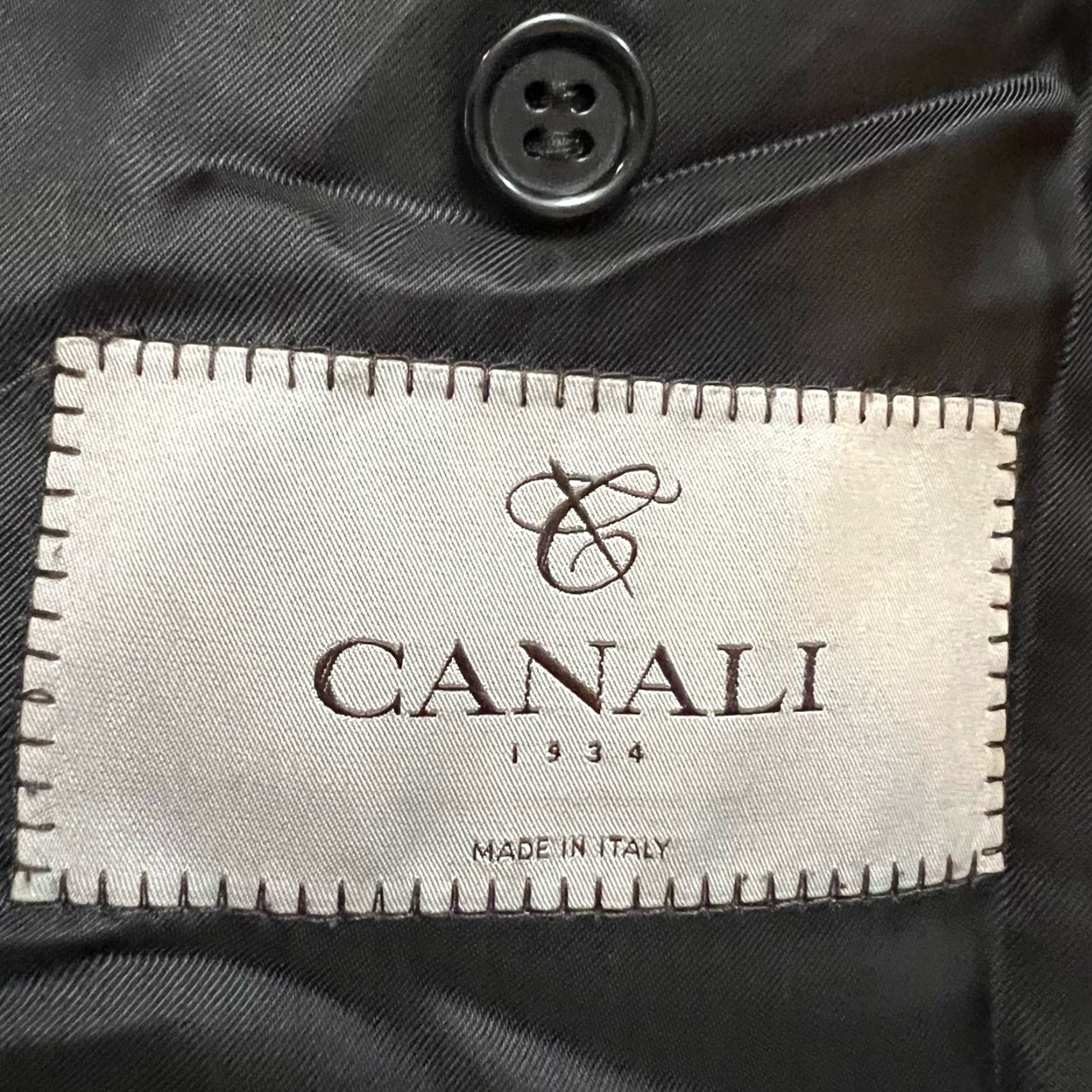Canali Canali Jacket Blazer Coat Mens 54 Black Wool Made in Italy US 44 Suit Coat Size 44R - 6 Thumbnail