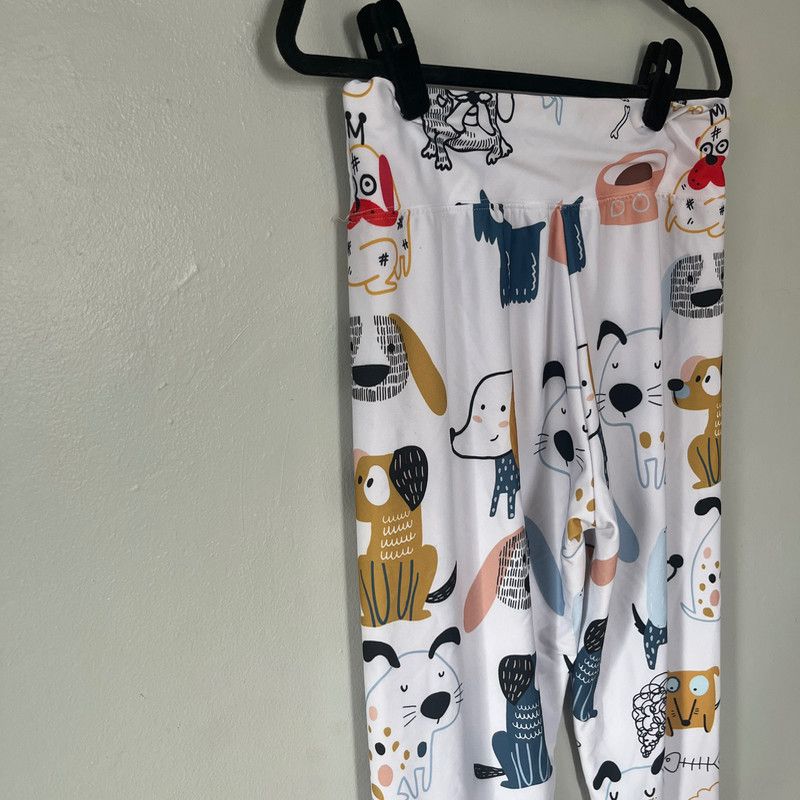 Other Women’s Cartoon Dog Graphic Print Leggings White Multi Size 30" / US 8 / IT 44 - 2 Thumbnail
