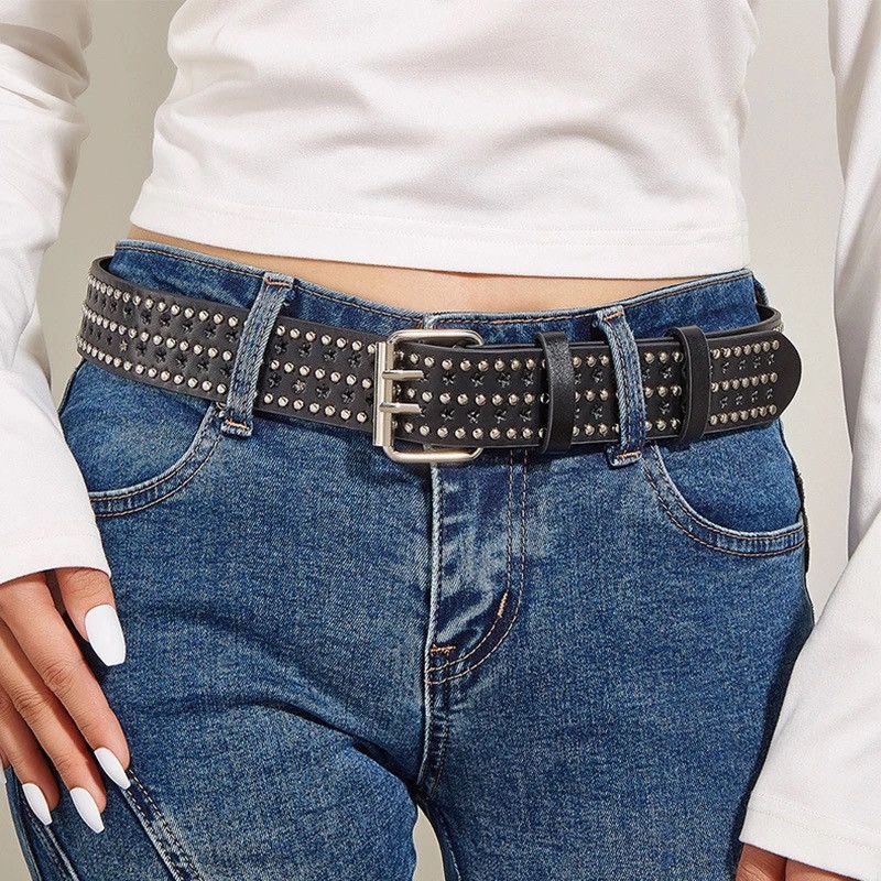Other Waistband Square Buckle Luxury Waist Rivet Retro Belts Size ONE SIZE - 3 Thumbnail
