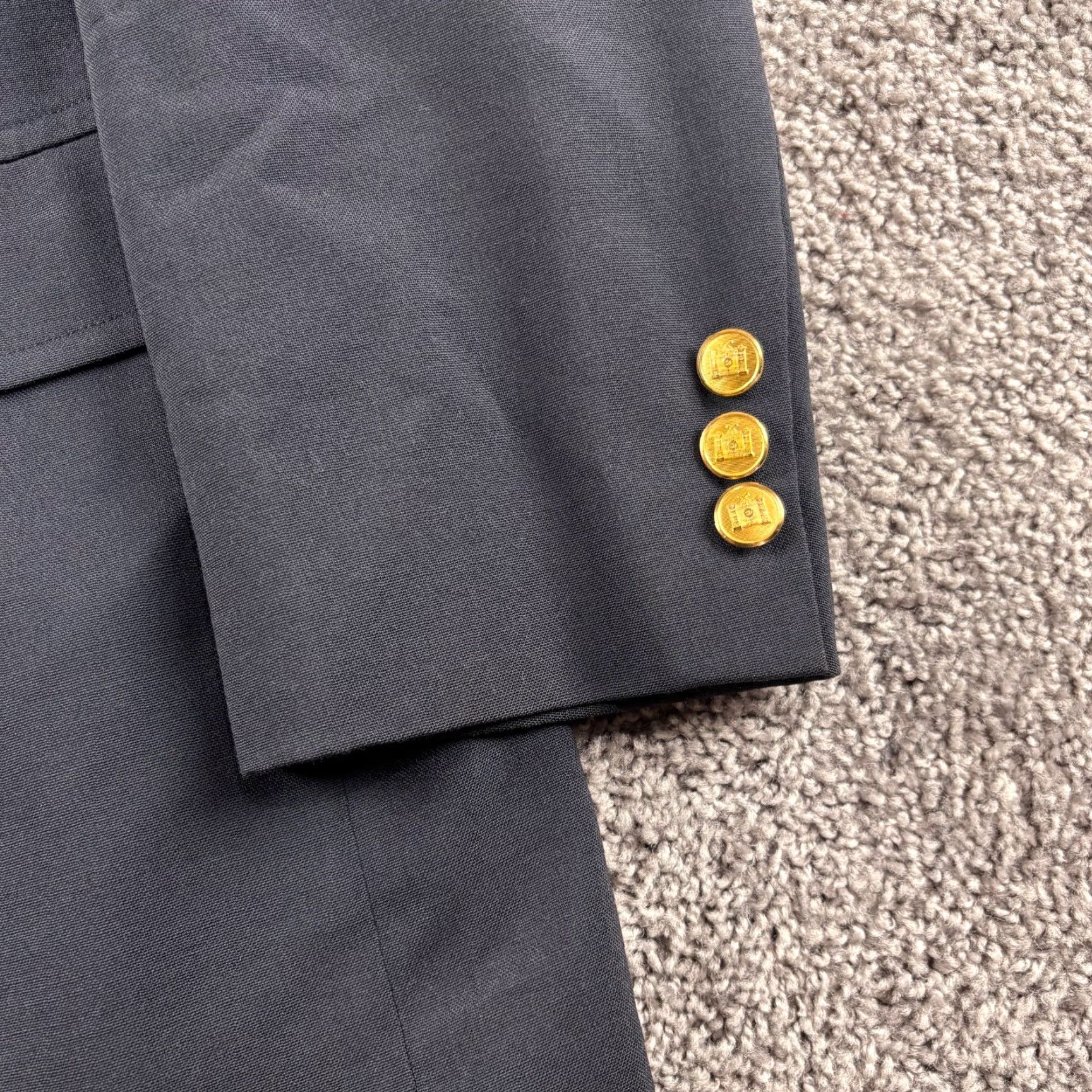 Brooks Brothers Brooks Brothers Blazer Jacket Mens 43R Navy Wool Fleece Two-Button Notch Lapel Regular Fit Casual Business Wedding Blue 43 USA Preppy Vintage N/A Size 46R - 2 Thumbnail