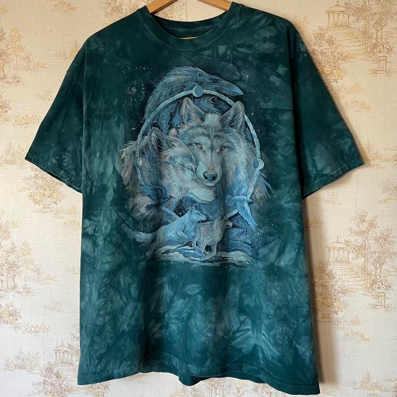 The Mountain The Mountain Wolf Graphic Tee | Green Tie-Dye | Fits XLT Size US XL / EU 56 / 4 - 1 Thumbnail