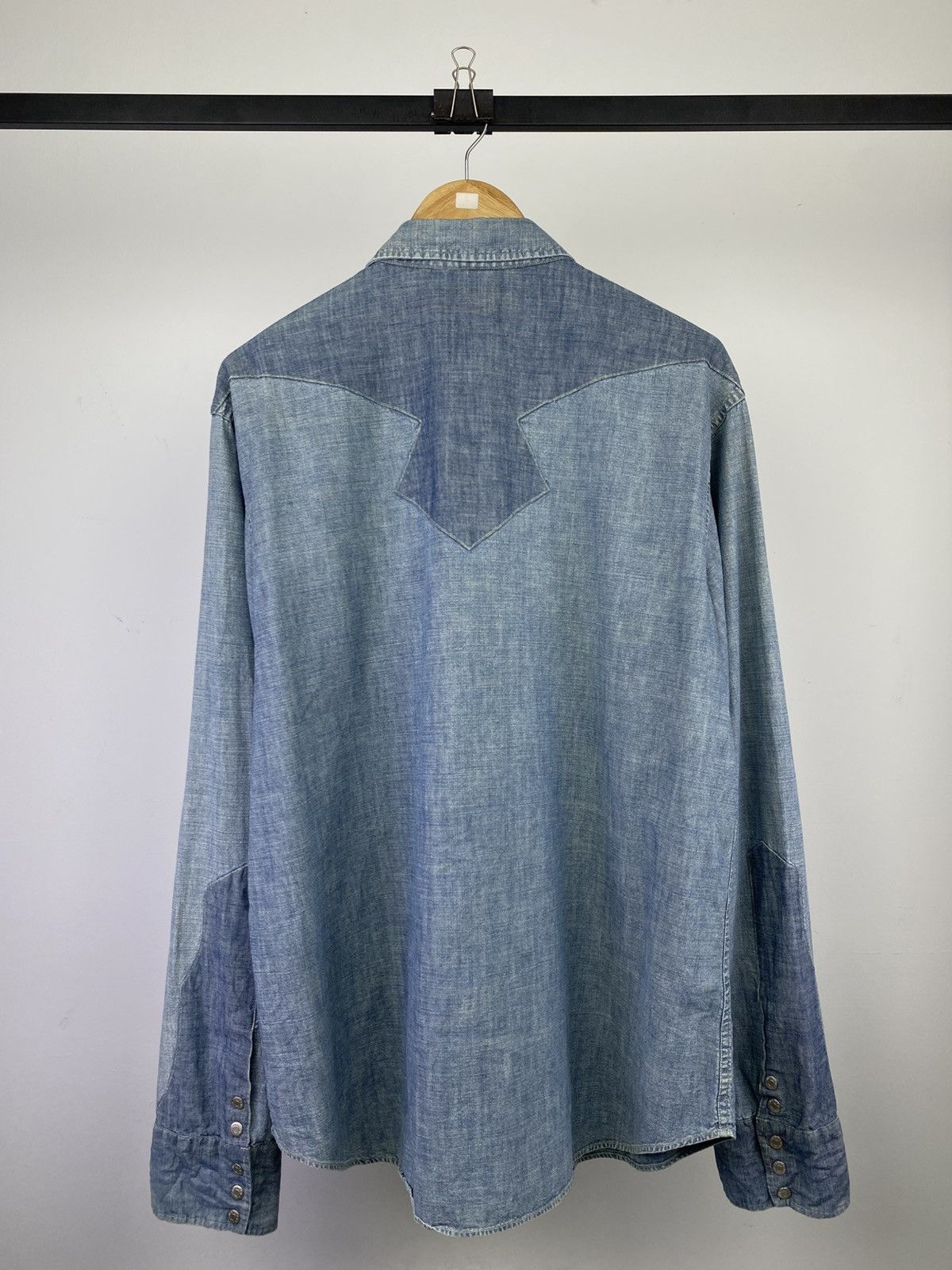 RRL Ralph Lauren 2000's Double RL Chambray Shirt Size US XL / EU 56 / 4 - 11 Thumbnail