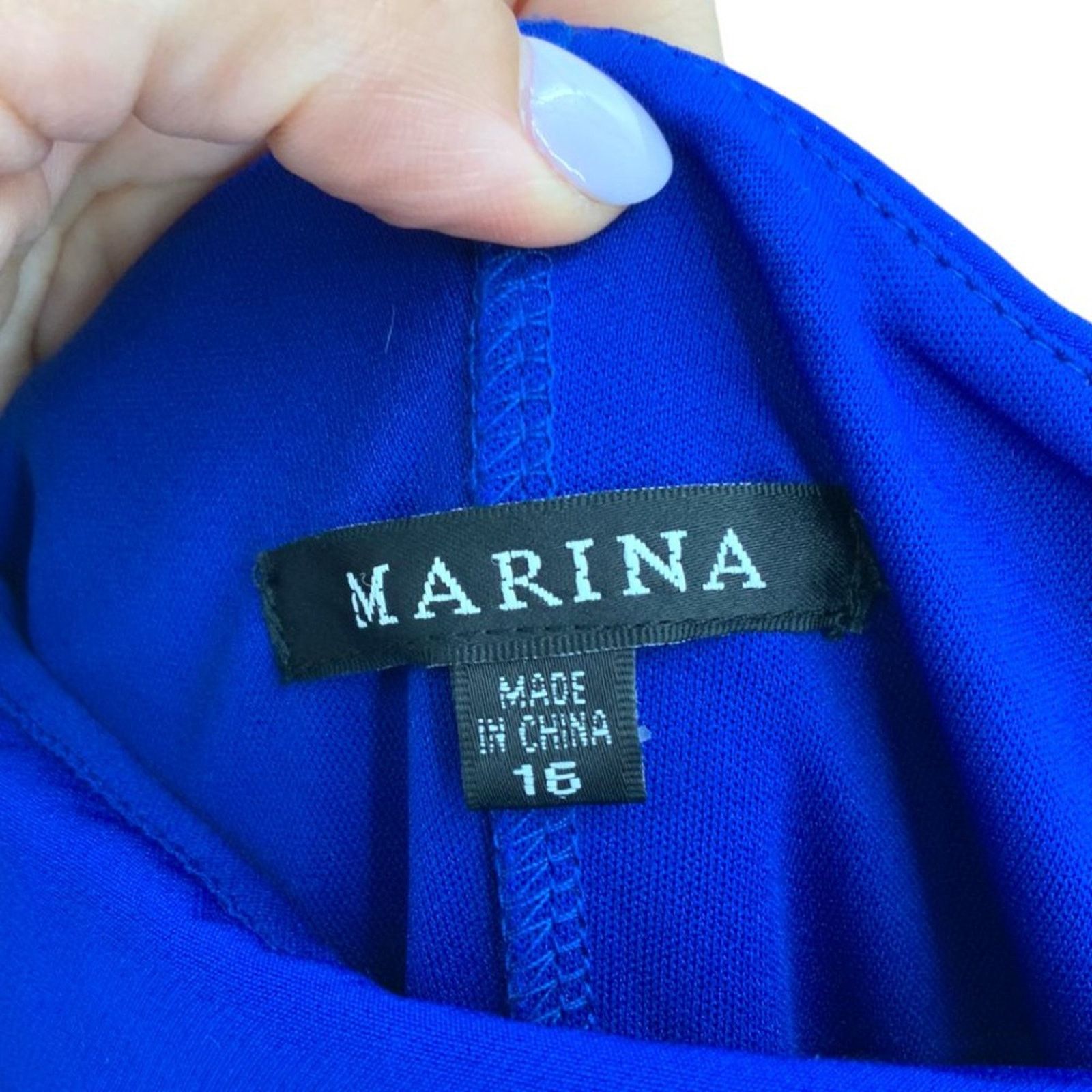Other Marina Blue One-Shoulder Sheath Dress Size 16 NWOT $159 MSRP Size XXL / US 16-18 / IT 52-54 - 6 Thumbnail