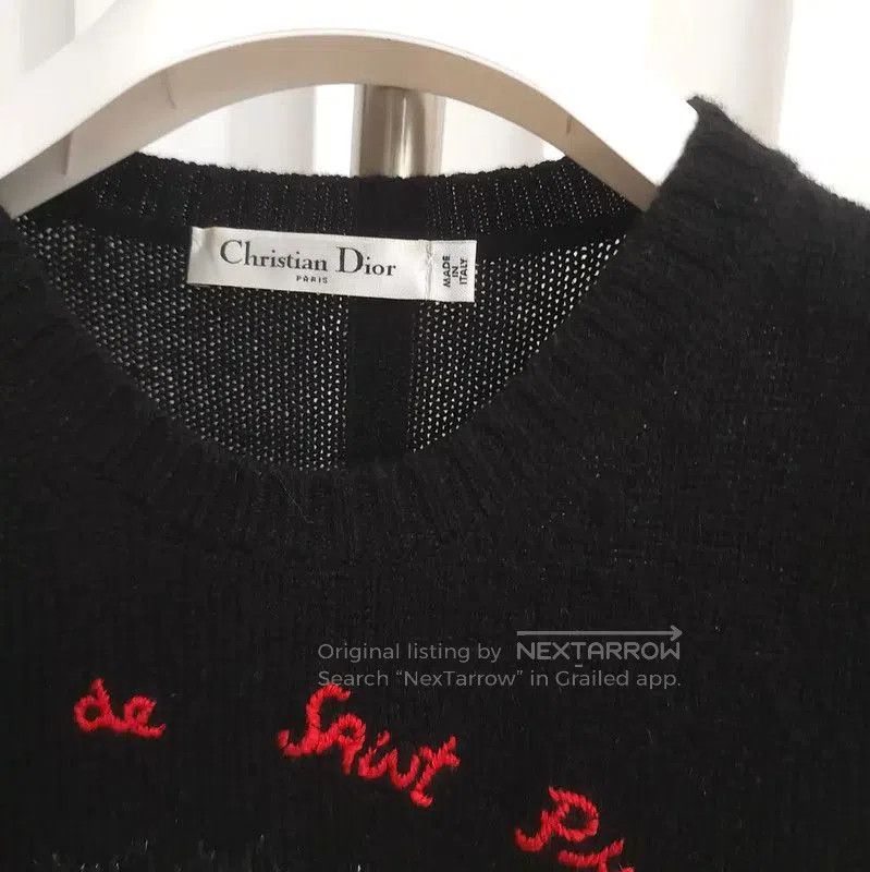 Dior Dior Black Cashmere Sweater with Embroidery . Size S / US 4 / IT 40 - 5 Thumbnail