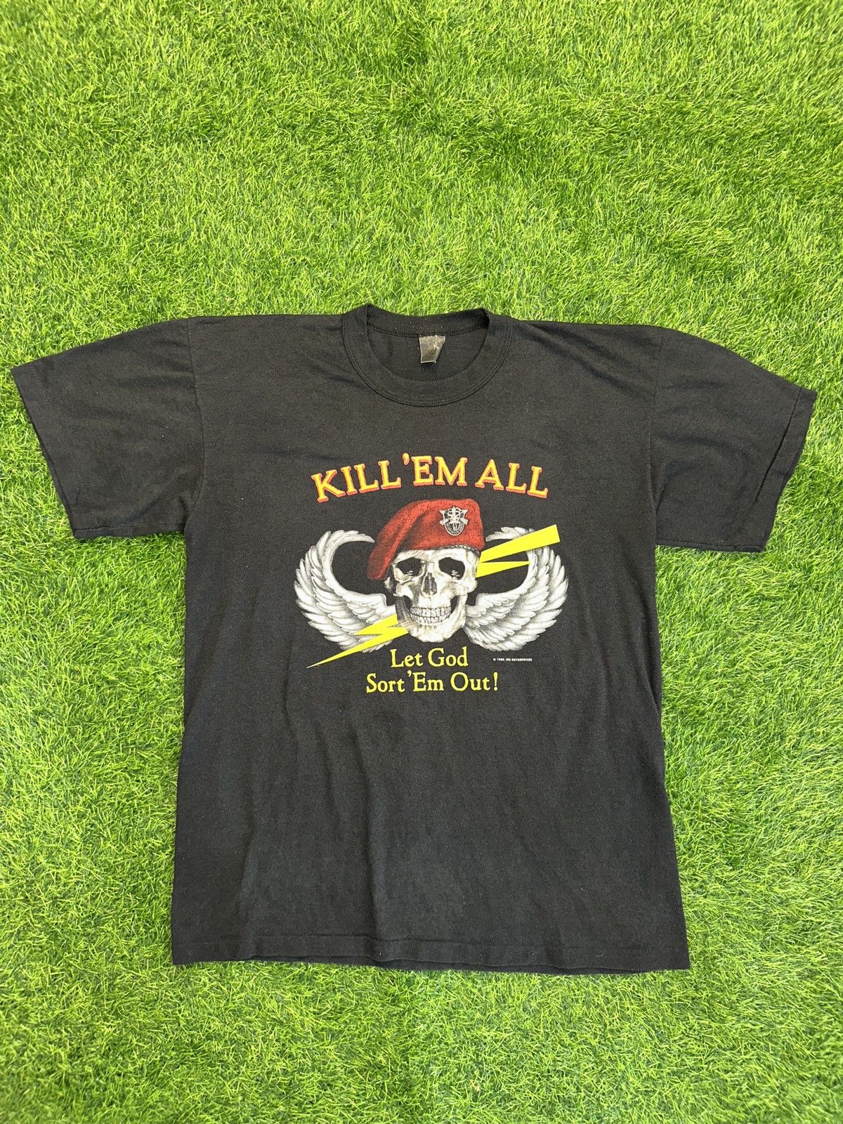 Vintage Vintage special forces 1986 kill em all tee shirt fits Large Size US L / EU 52-54 / 3 - 1 Thumbnail