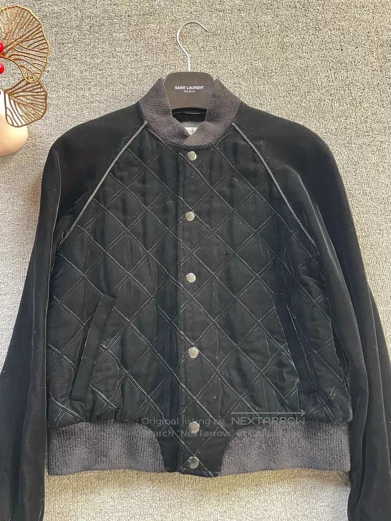Saint Laurent Paris Saint Laurent Paris Black Velvet Diamond Quilted Cotton Ja Size XS / US 0-2 / IT 36-38 - 3 Thumbnail