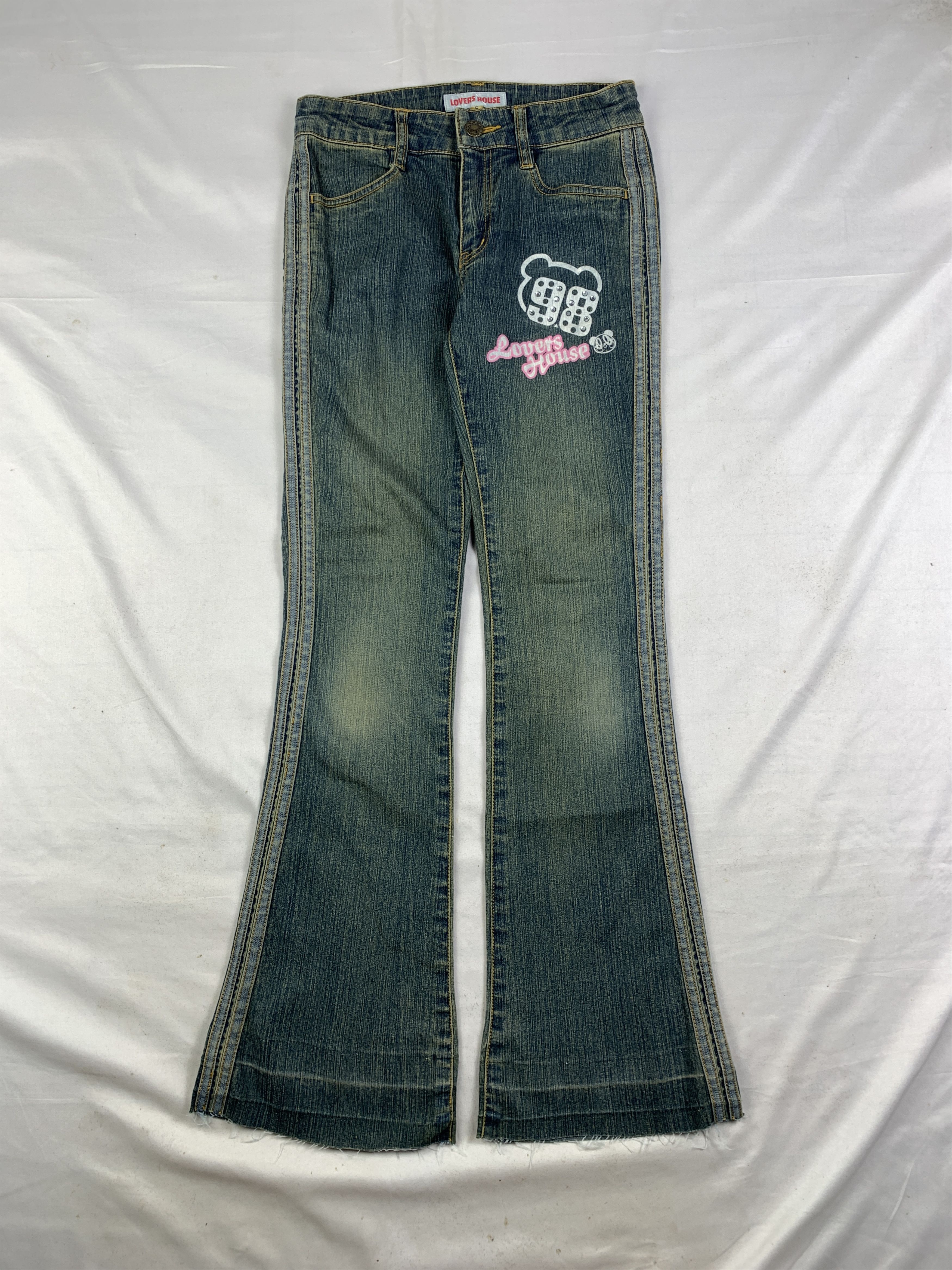 Angel Blue 2000s Lovers House Indigo Blue Flared Petite Jeans (26) Size 26" / US 2 / IT 38 - 4 Thumbnail