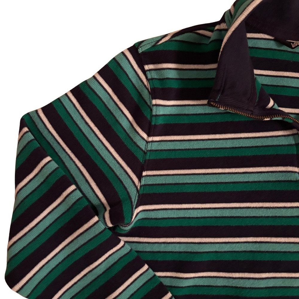 Lands' End Lands' End Men's Striped Quarter Zip-Up Sweater - Navy and Size US S / EU 44-46 / 1 - 3 Thumbnail