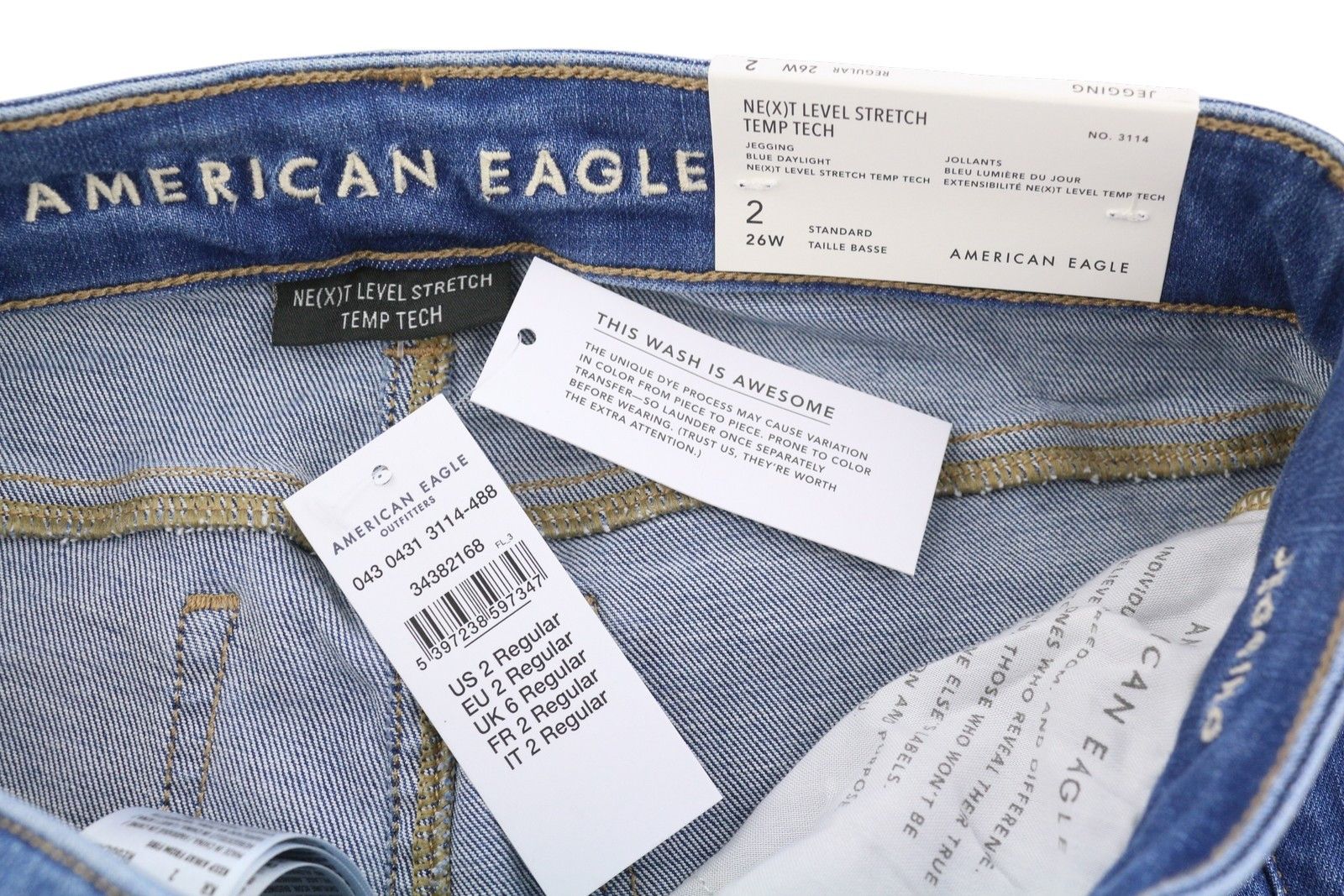 American Eagle Outfitters JEGGING W26 Temp Tech Stretch Jeans 88993 Size 26" / US 2 / IT 38 - 10 Thumbnail