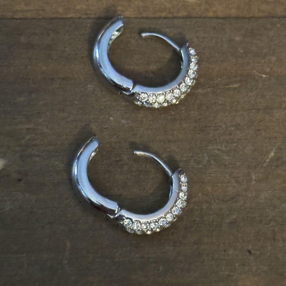 Other Silver tone paved micro hoop earrings Size ONE SIZE - 2 Thumbnail