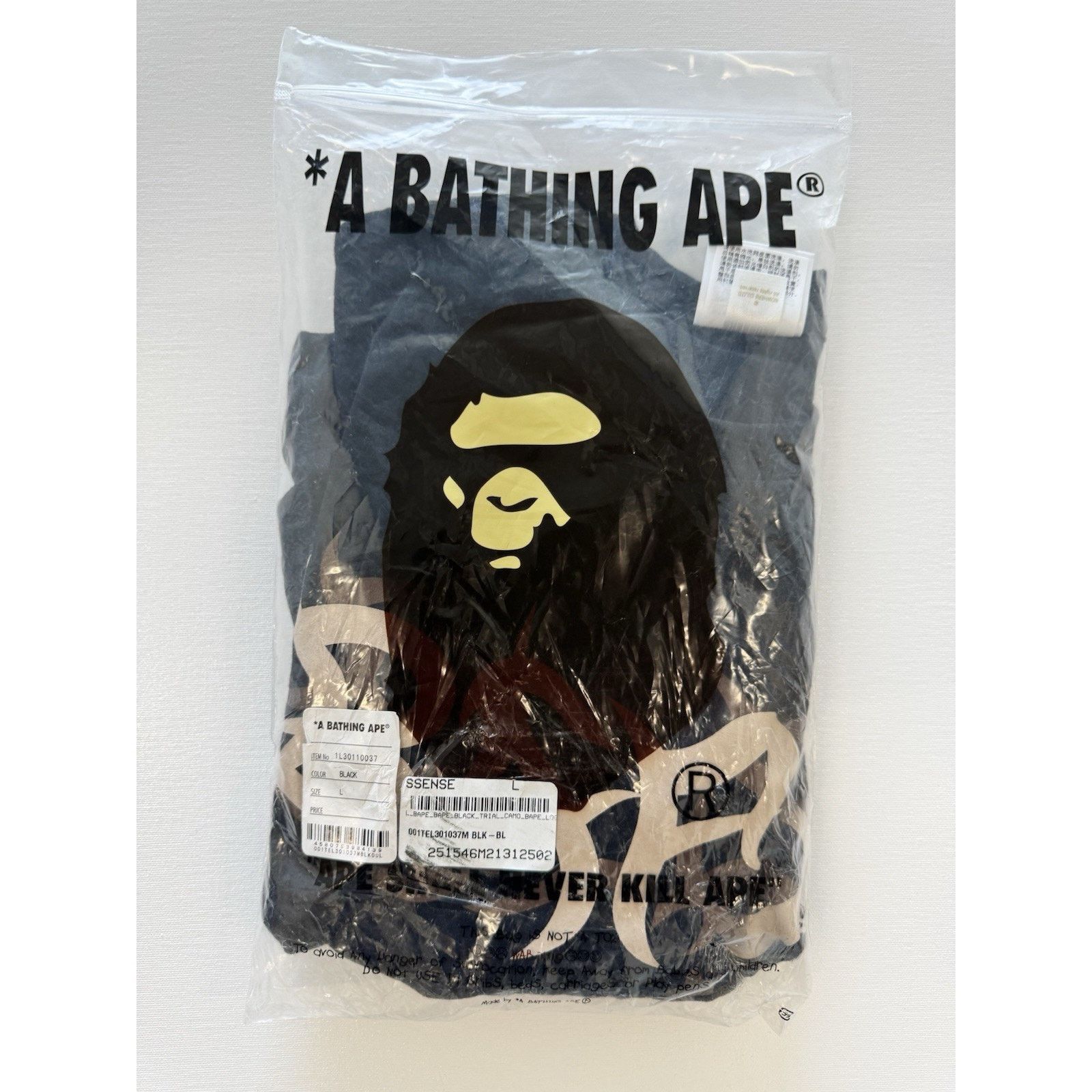 Bape A Bathing Ape BAPE Trial Camo Logo Tee Black Large New Size US L / EU 52-54 / 3 - 6 Thumbnail