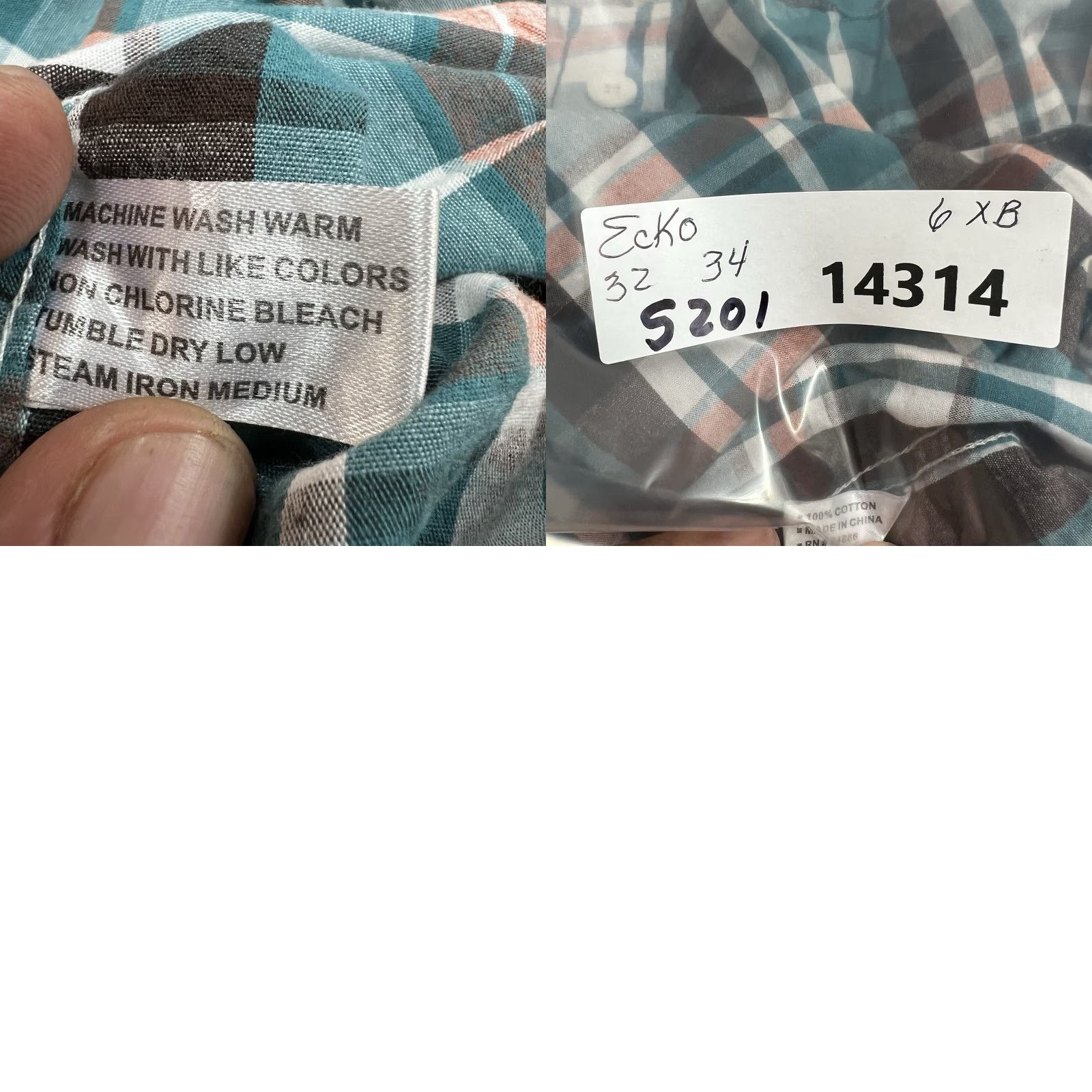 Ecko Unltd. ECKO Unltd. Plaid Button-Up Shirt Mens 6XB Teal Short Sleeve Big & Tall 64 in Chest Cotton Button-Up Casual Workwear 90s Colorful Size US XXL / EU 58 / 5 - 8 Thumbnail