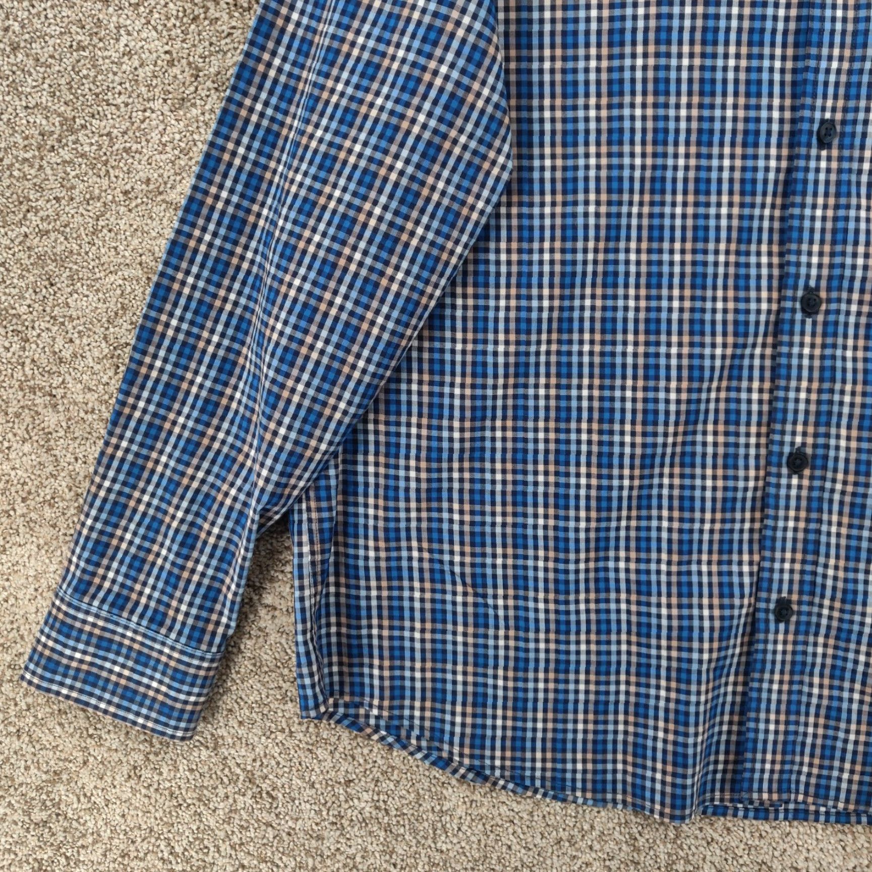Lucky Brand Lucky Brand Shirt Mens XL Blue Plaid Button-Up Easy Care Pockets Classic Fit Long Sleeve Tailored Size US XL / EU 56 / 4 - 3 Thumbnail