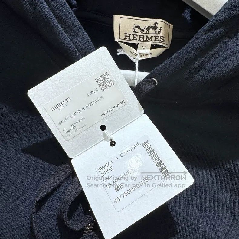 Hermes Hermes Dark blue zip-up sweatshirt Size M / US 6-8 / IT 42-44 - 8 Thumbnail