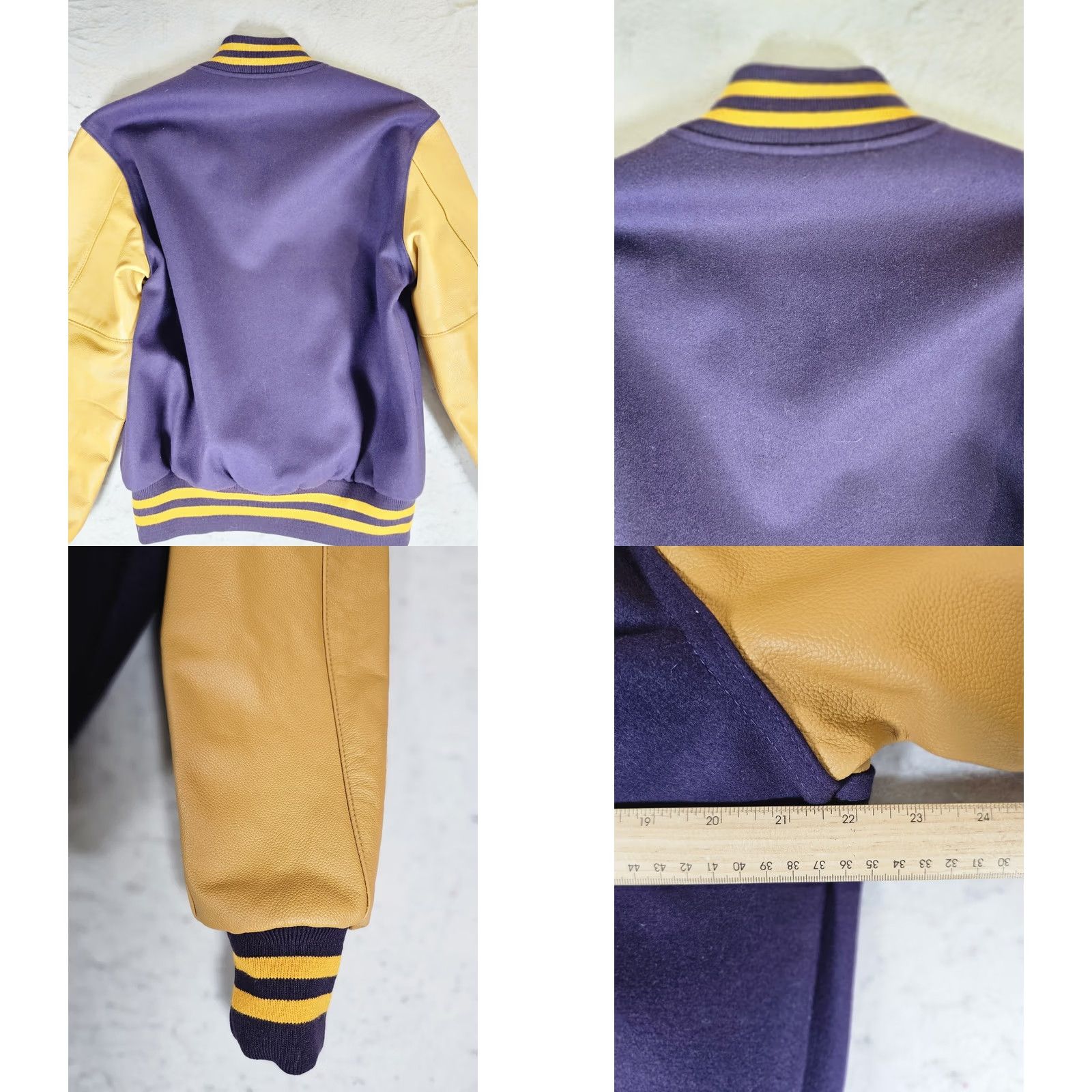 Holloway VINTAGE Holloway The Original Varsity Jacket Purple Yellow Wool & Leather Mens Sz S Size US S / EU 44-46 / 1 - 8 Thumbnail