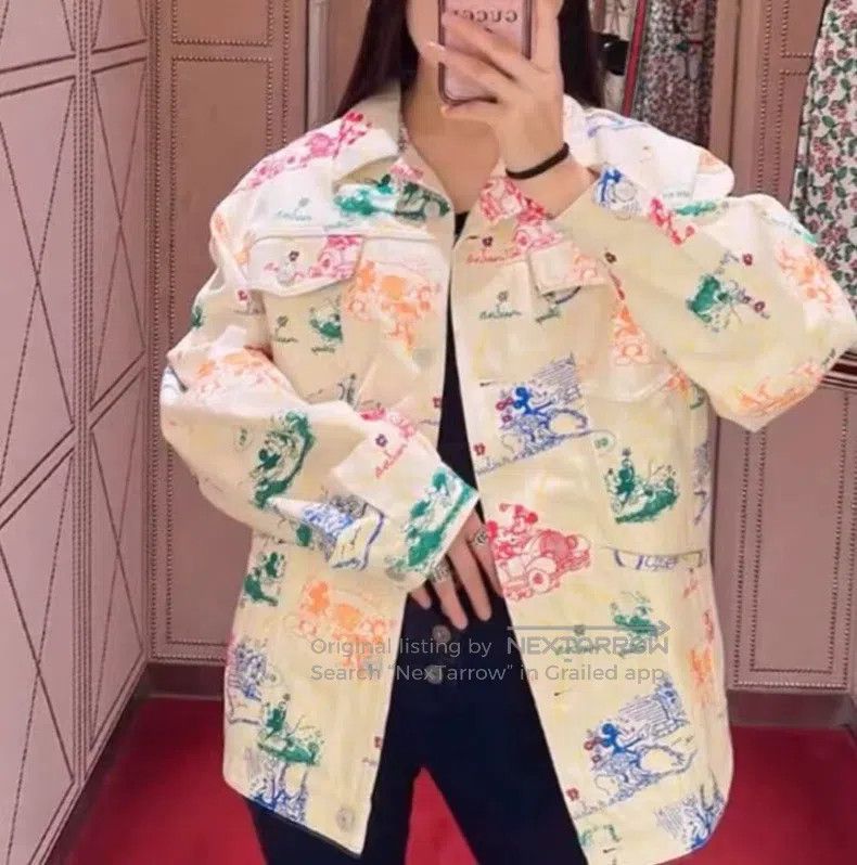 Gucci Gucci Co-branded beige Mickey Mouse full-print cotton lape Size US XS / EU 42 / 0 - 7 Thumbnail