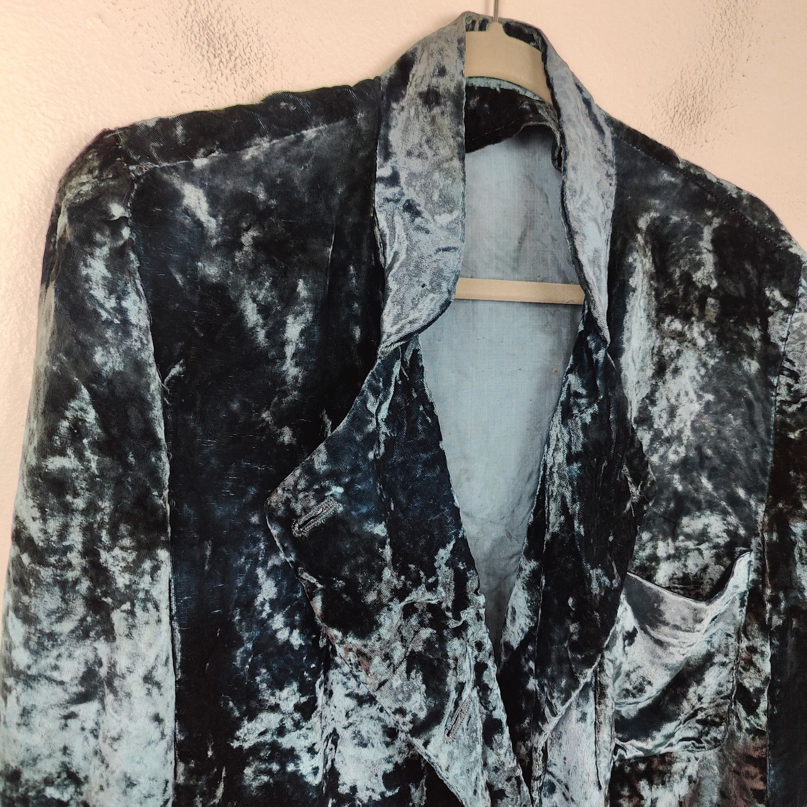 Other Vintage Tuscan Square Crushed Velvet Blazer Womens Small Size S / US 4 / IT 40 - 2 Thumbnail