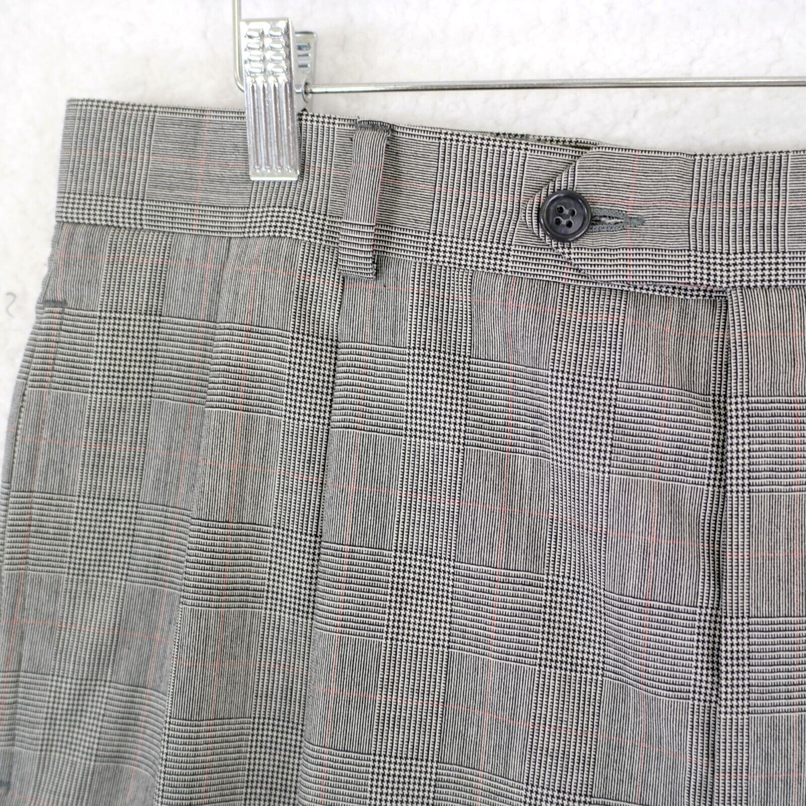 Jos. A. Bank Jos A Bank Glen Plaid Gray Wool W/ Red Windopane 34/26 Dress Size 34S - 3 Thumbnail
