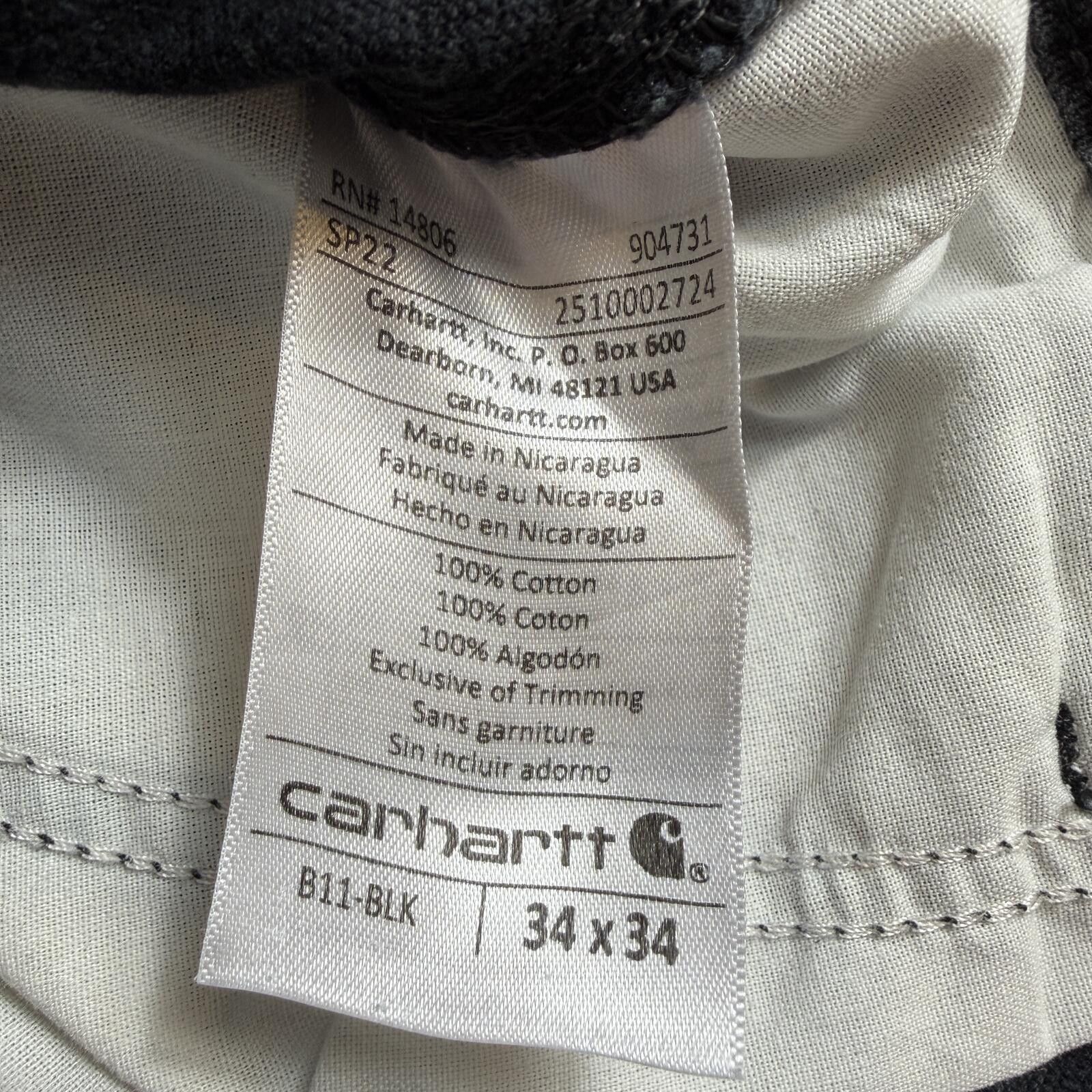 Carhartt Carhartt B11 Black Canvas Work Pants 34x34 Faded Carpenter Size US 34 / EU 50 - 6 Thumbnail