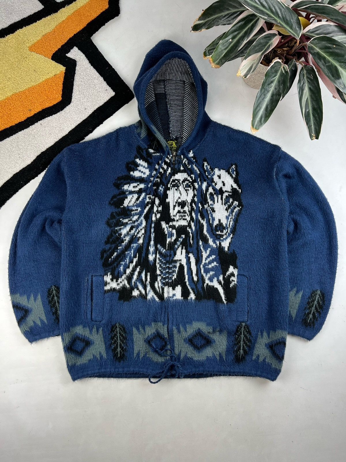 Japanese Brand × Vintage Aztec Boho Ruminahui Native American ArtisanEcuador hoodie Size US L / EU 52-54 / 3 - 1 Thumbnail