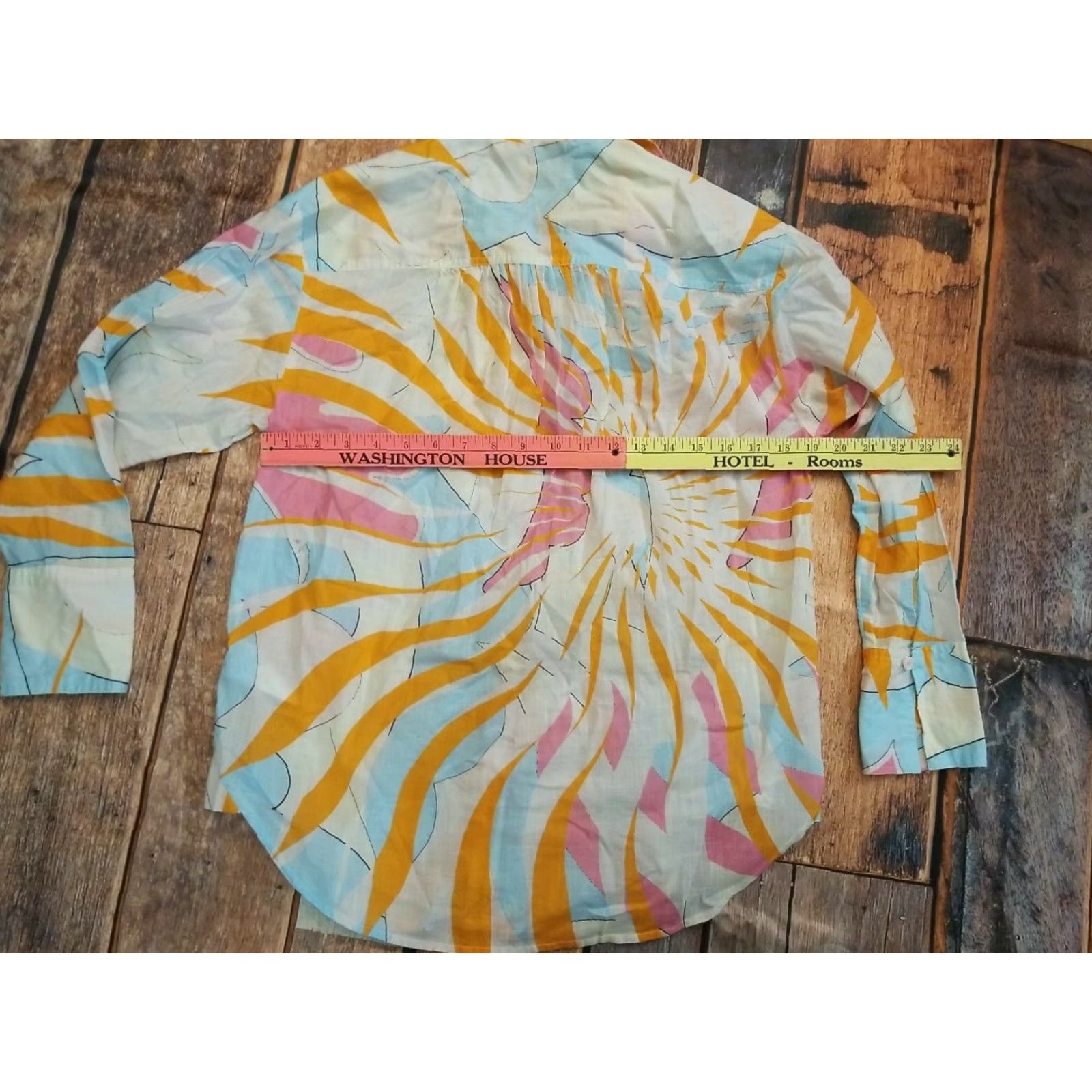 Anthropologie VINTAGE Anthropologie Maeve Katia Tropical Buttondown Blouse Womens XS Pink Geometric Long Sleeve Puff Sleeve Size XS / US 0-2 / IT 36-38 - 4 Thumbnail