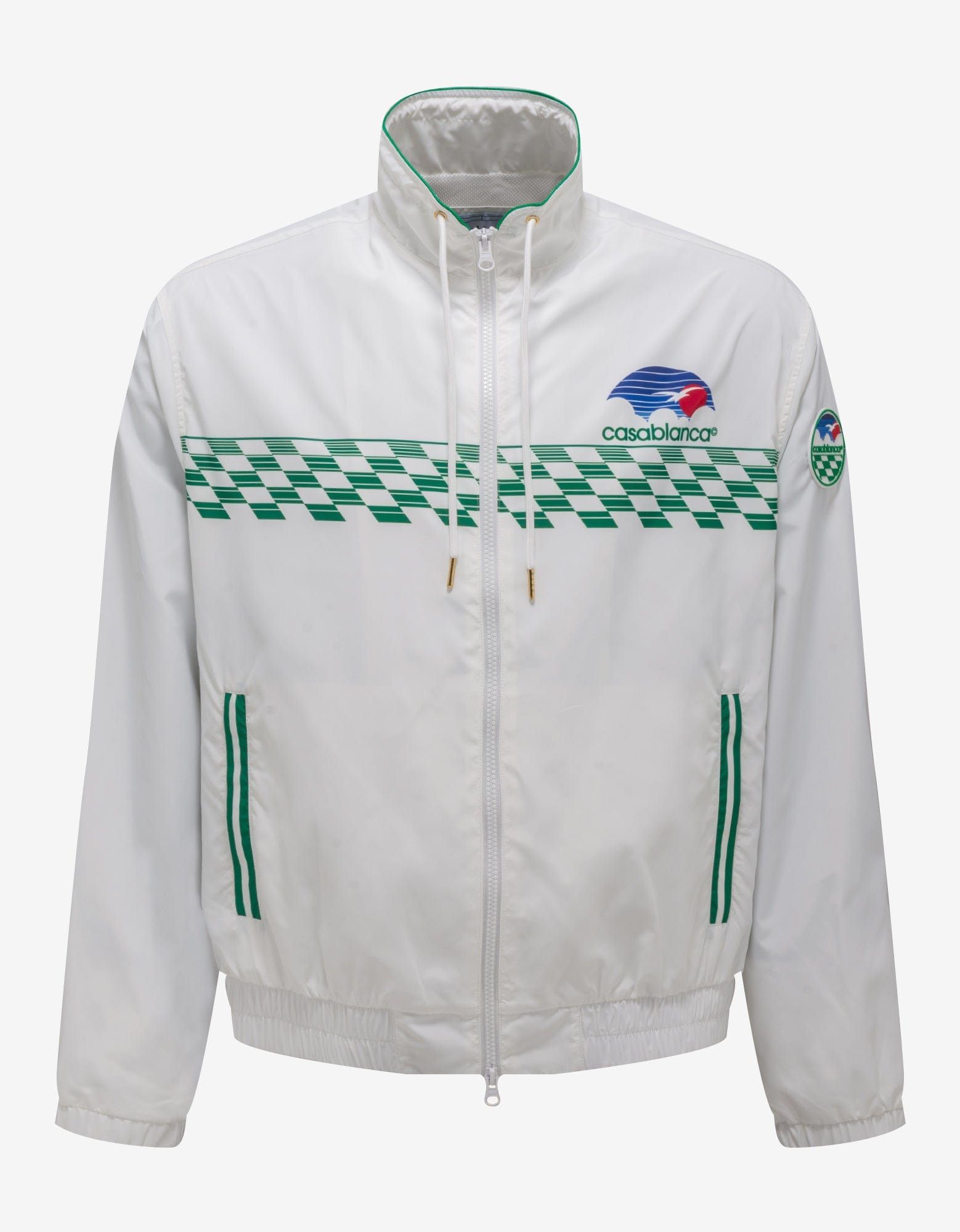 image of Casablanca White Tennis Horizon Track Jacket, Men's (Size XL)