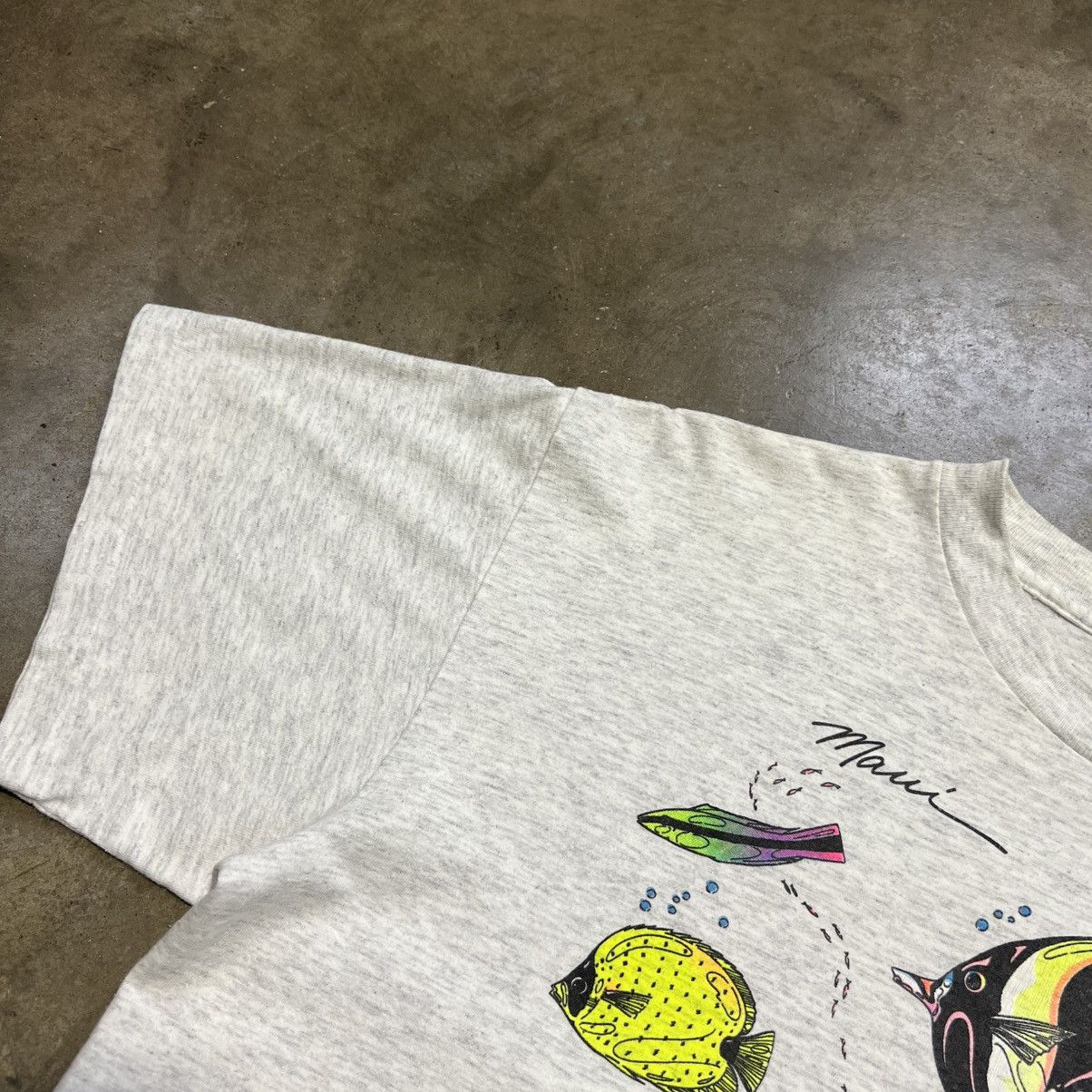 Vintage Vintage 90s Maui Hawaii Fish Graphic T Shirt Single Stitched Size US XL / EU 56 / 4 - 5 Thumbnail