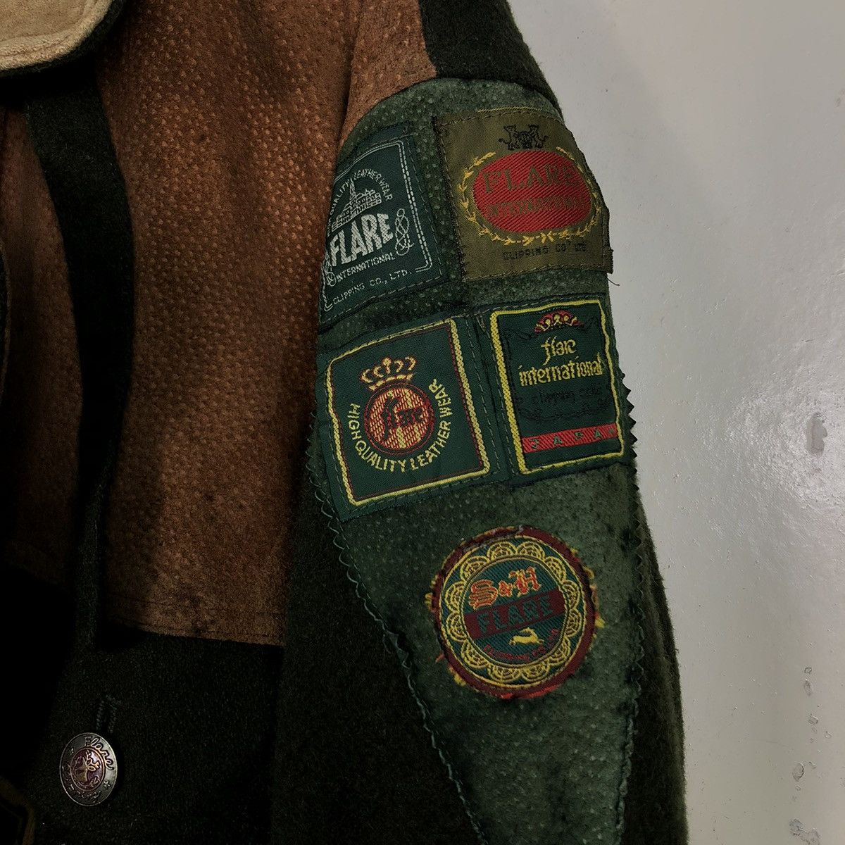 Japanese Brand 🔥VINTAGE BIKER GENUINE LEATHER JACKET FLARE FULL PATCH Size US M / EU 48-50 / 2 - 20 Thumbnail