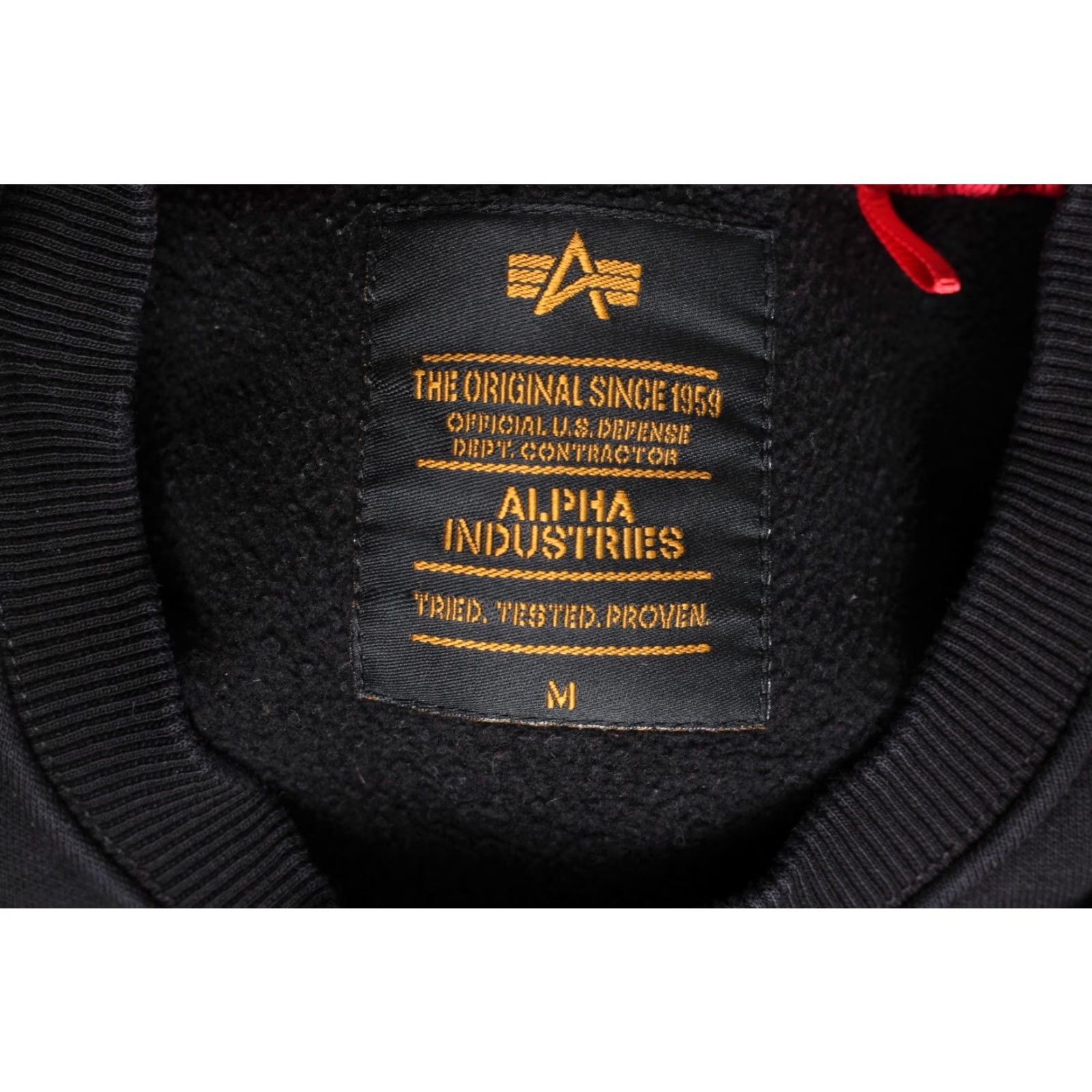 Alpha Industries ALPHA INDUSTRIES Pullover Sweatshirt Men M Black Logo Size US M / EU 48-50 / 2 - 4 Thumbnail