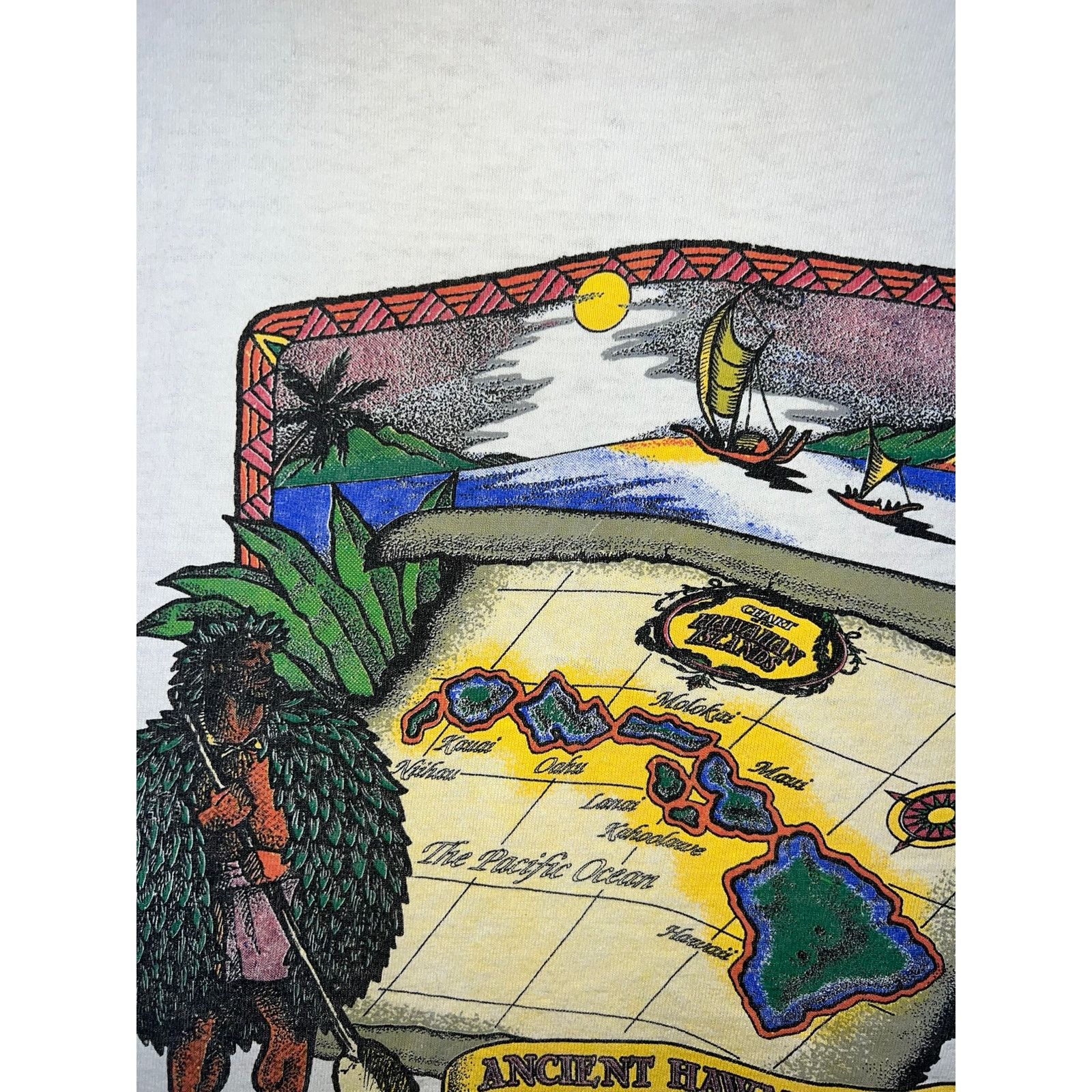 Vintage Vintage Hawaii Ancient Hawaiian Mariner Map White XL Shirt Size US XL / EU 56 / 4 - 4 Thumbnail