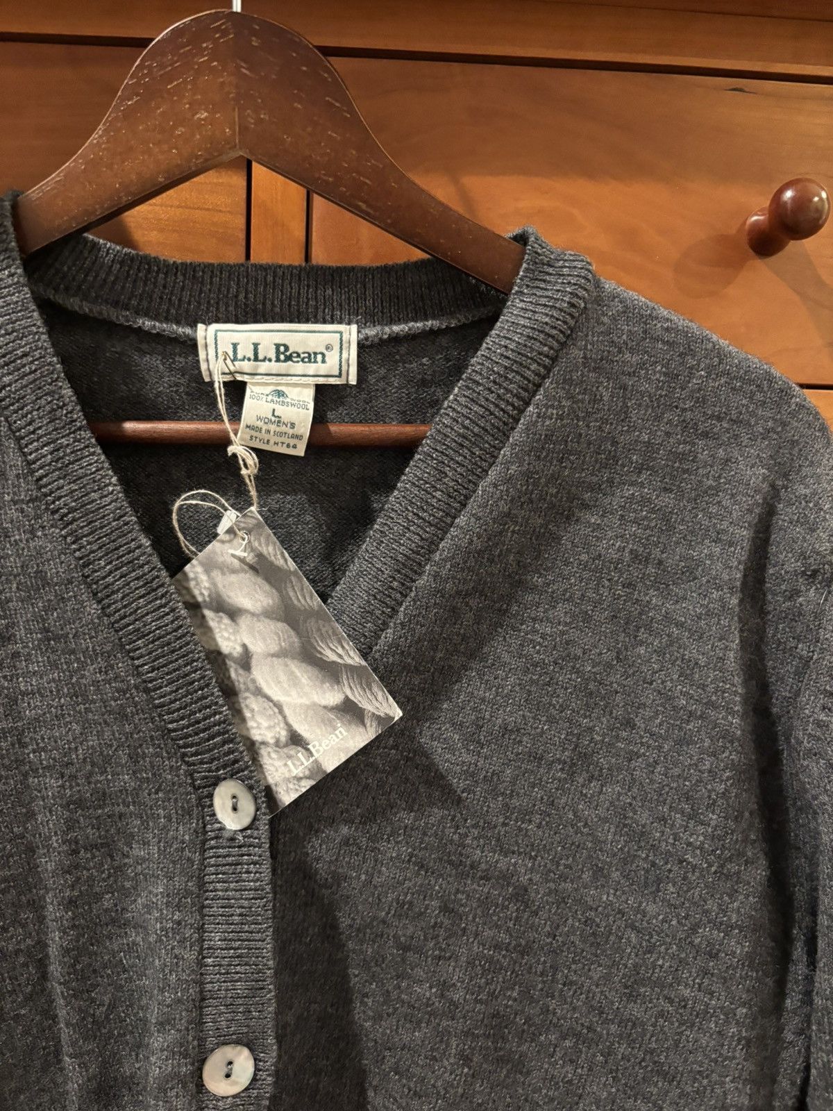 L.L. Bean LL Bean Gray Lambswool Cardigan Size L Size L / US 10 / IT 46 - 3 Thumbnail