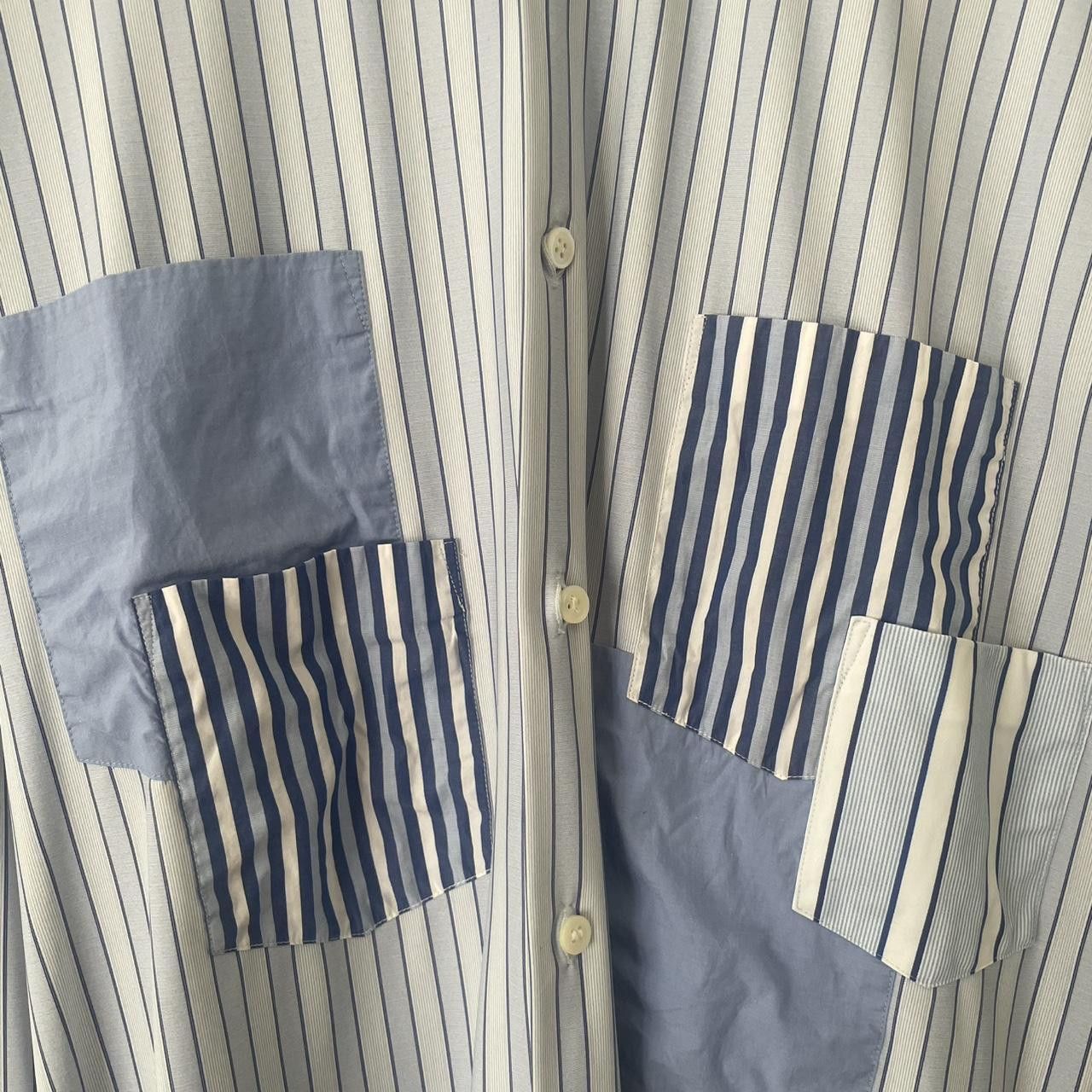 Comme des Garcons Homme Deux Comme des Garçons Homme Deux Striped Patchwork Shirt Size US L / EU 52-54 / 3 - 2 Thumbnail